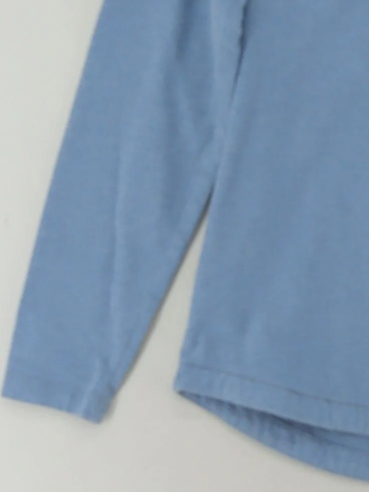 Fat Face Women's Top UK 10 Blue Cotton with Elastane Long Sleeve V-Neck Basic - Image 4