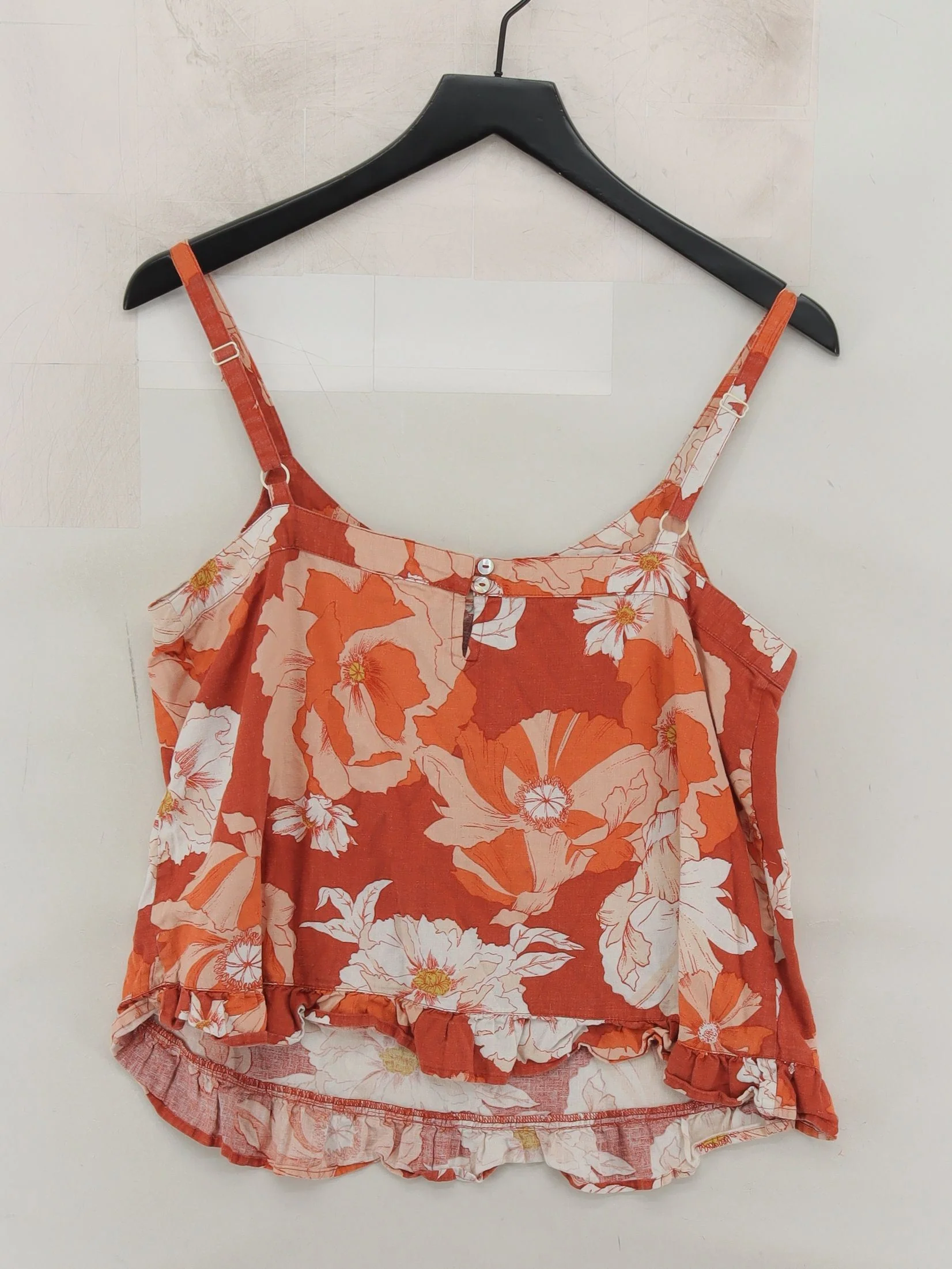 Fat Face Women's Top UK 10 Orange Floral 100% Other Sleeveless Round Neck Basic - Image 2