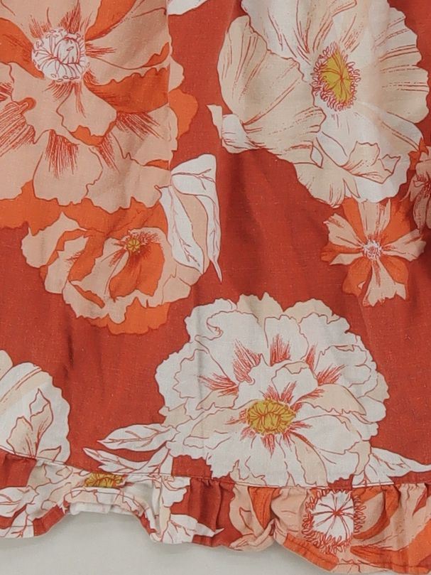 Fat Face Women's Top UK 10 Orange Floral 100% Other Sleeveless Round Neck Basic - Image 4