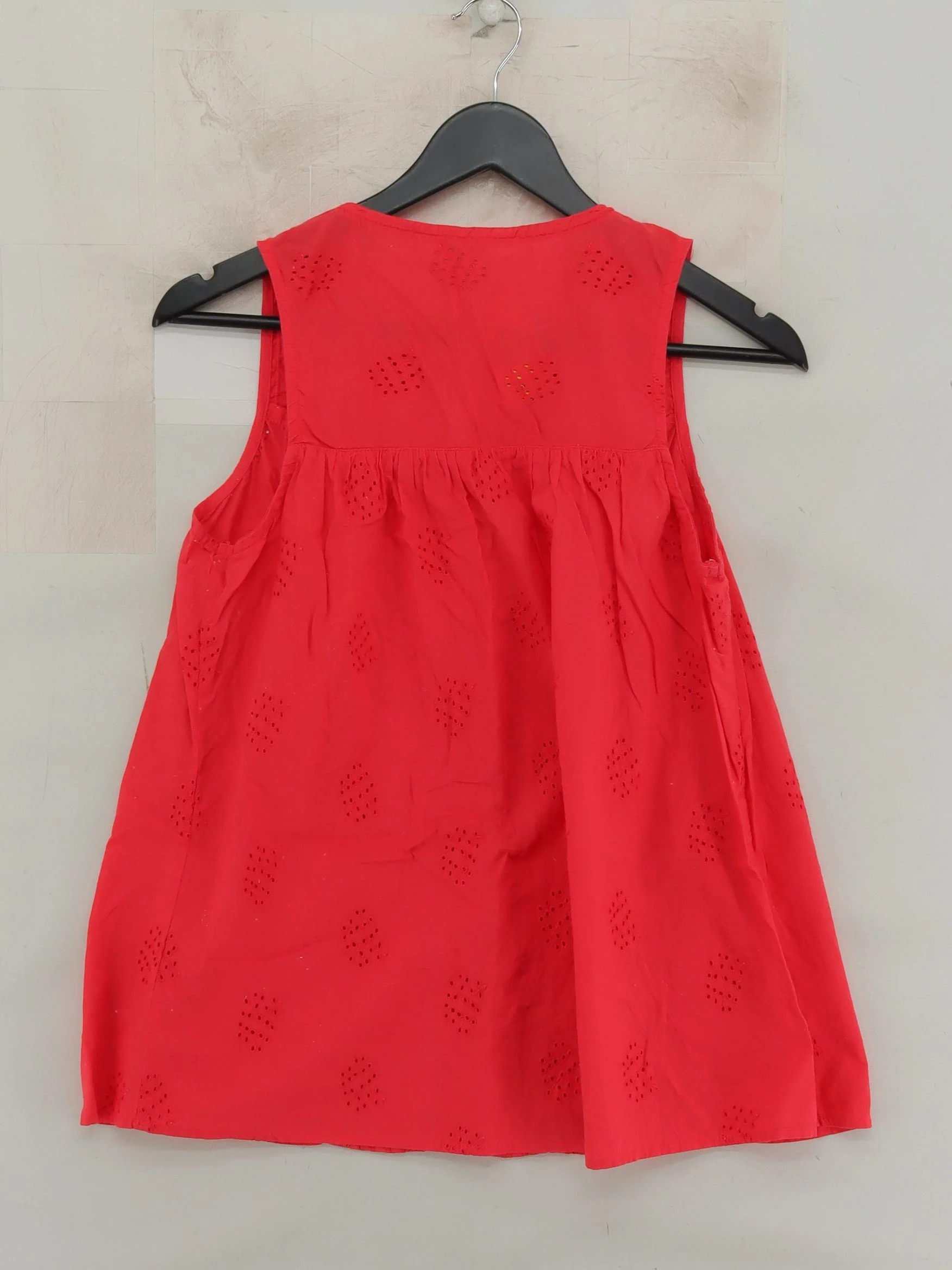 Fat Face Women's Top UK 10 Red 100% Cotton Sleeveless Round Neck Basic - Image 2