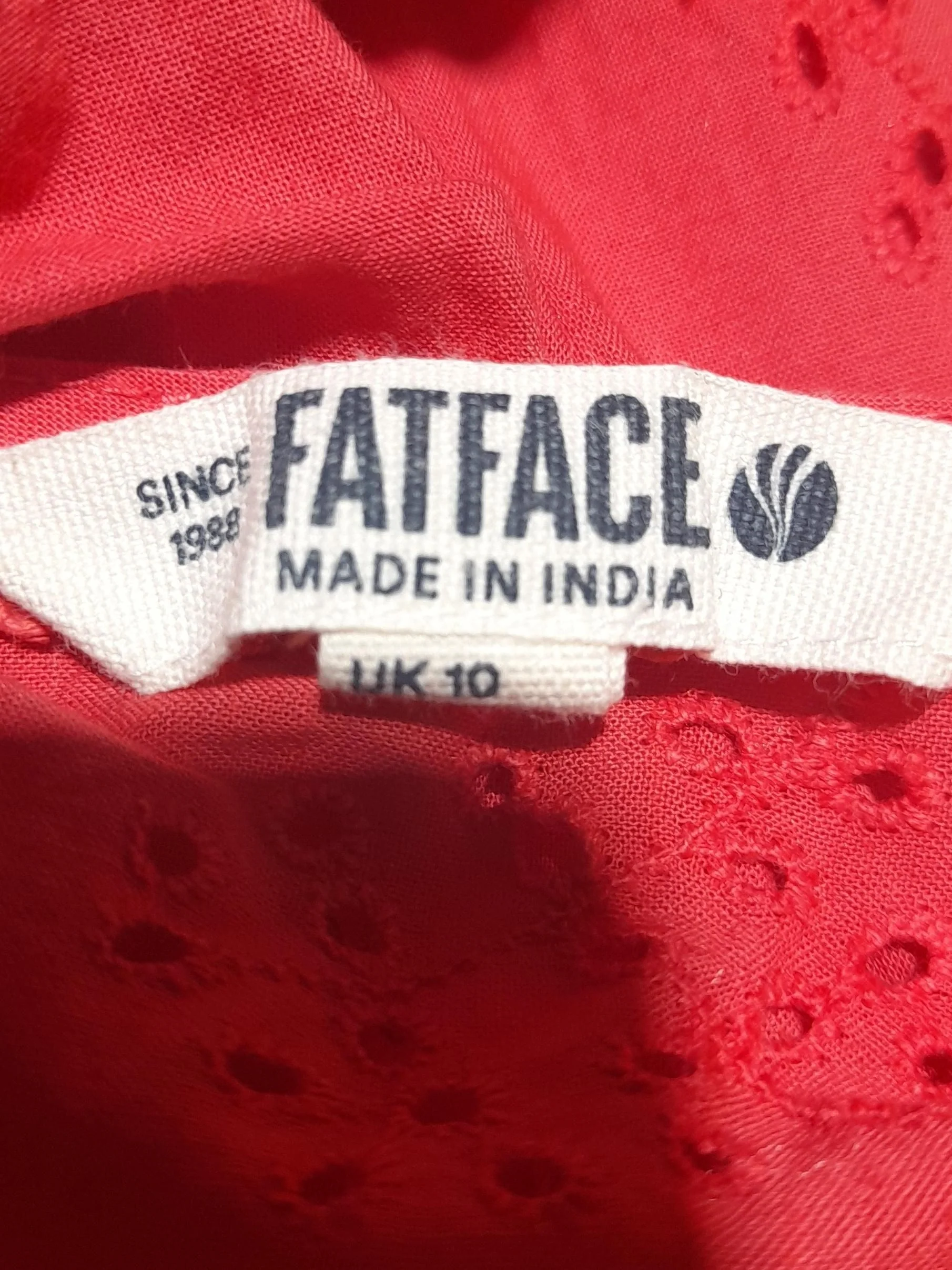 Fat Face Women's Top UK 10 Red 100% Cotton Sleeveless Round Neck Basic - Image 5