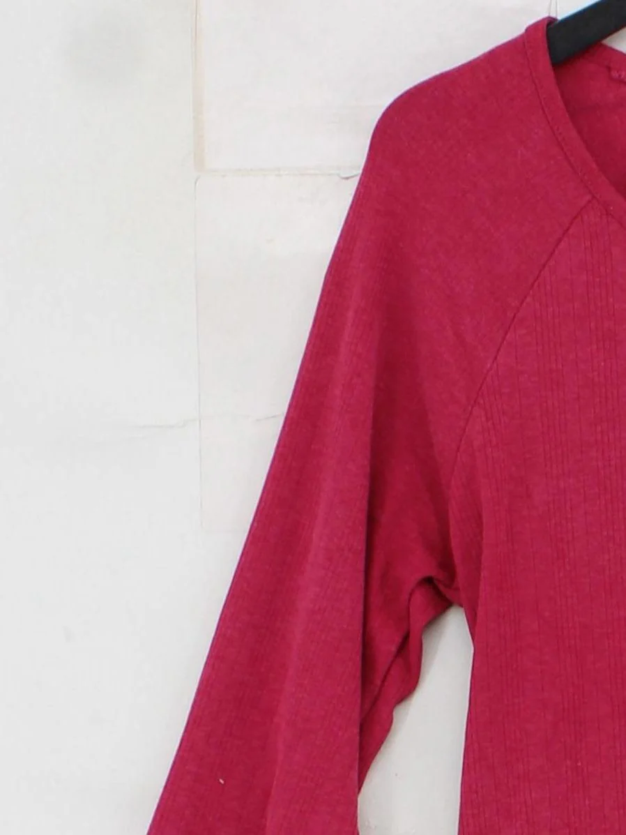 Fat Face Women's Top UK 10 Red Cotton with Elastane Jersey - Image 4