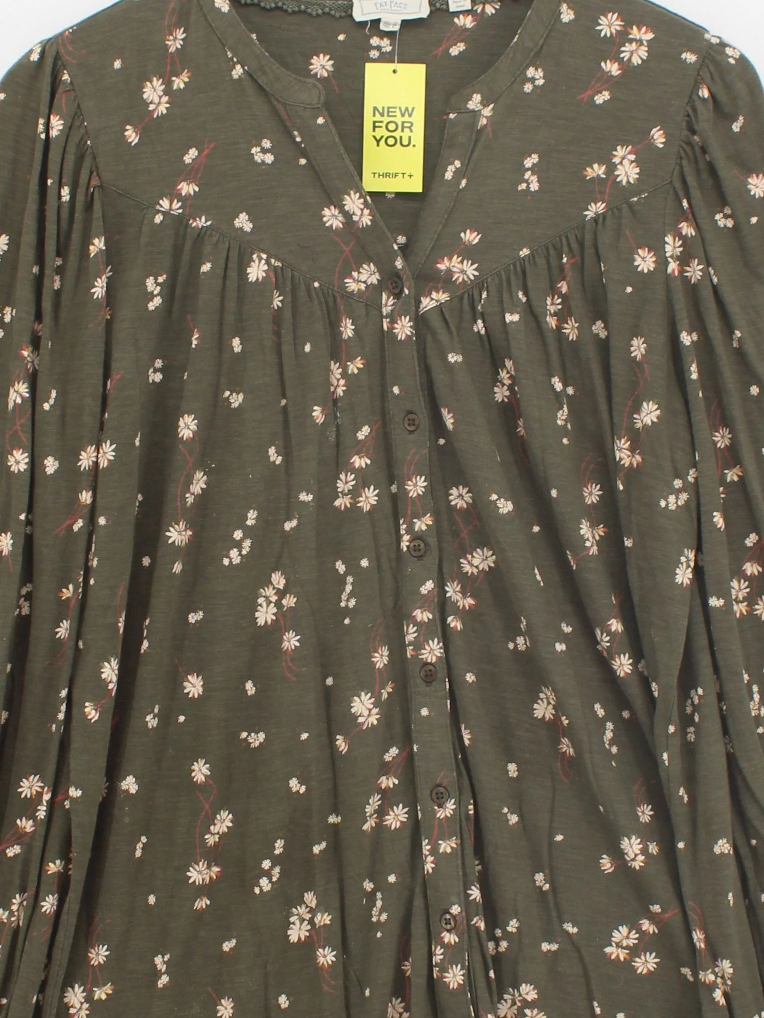 Fat Face Women's Top UK 12 Green Cotton with Lyocell Modal Basic - Image 3