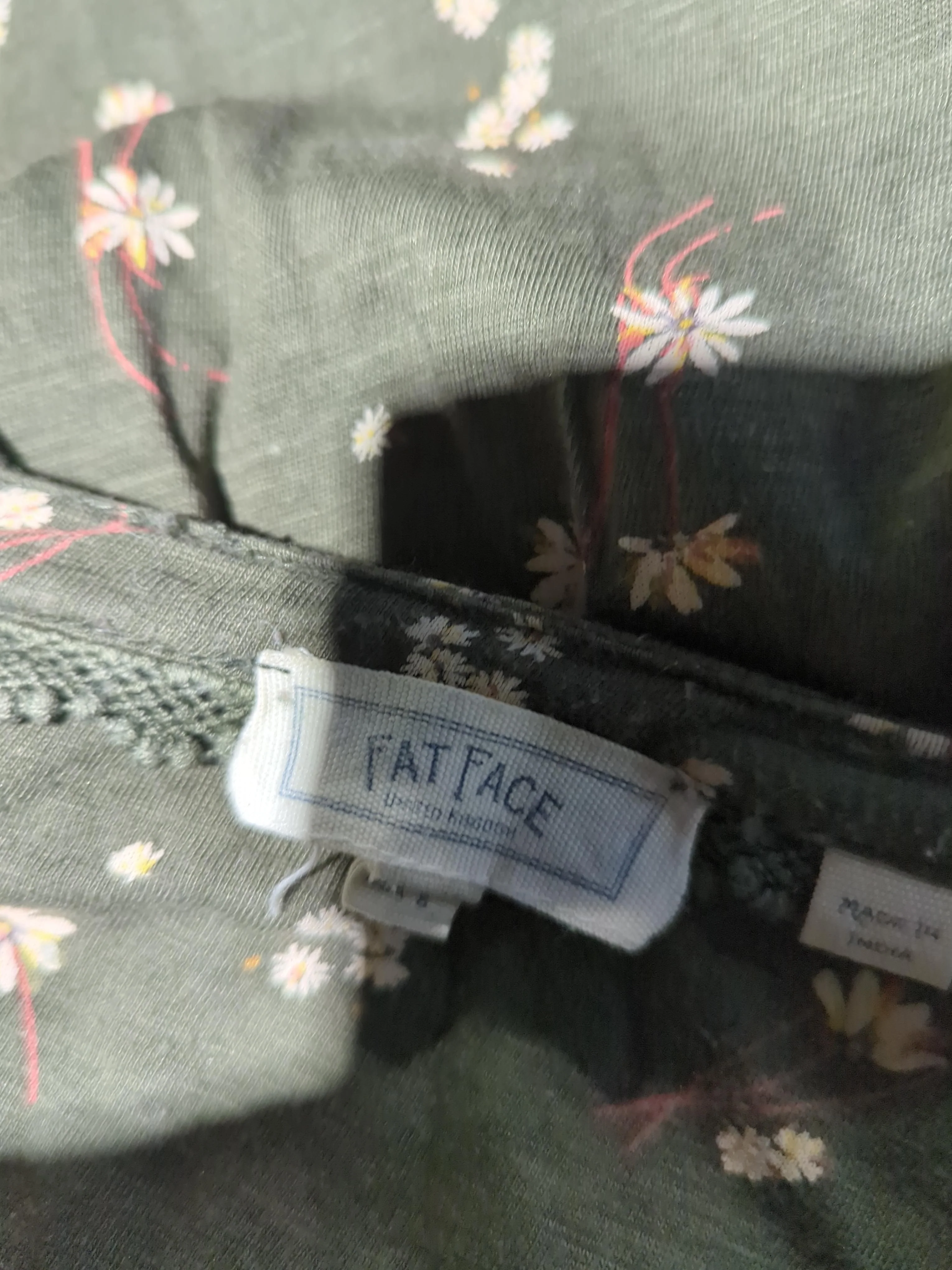 Fat Face Women's Top UK 12 Green Cotton with Lyocell Modal Basic - Image 6