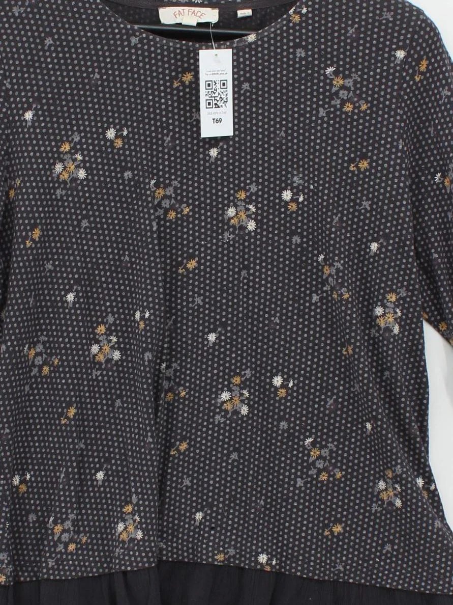 Fat Face Women's Top UK 12 Grey Cotton with Lyocell Modal, Viscose Basic - Image 3