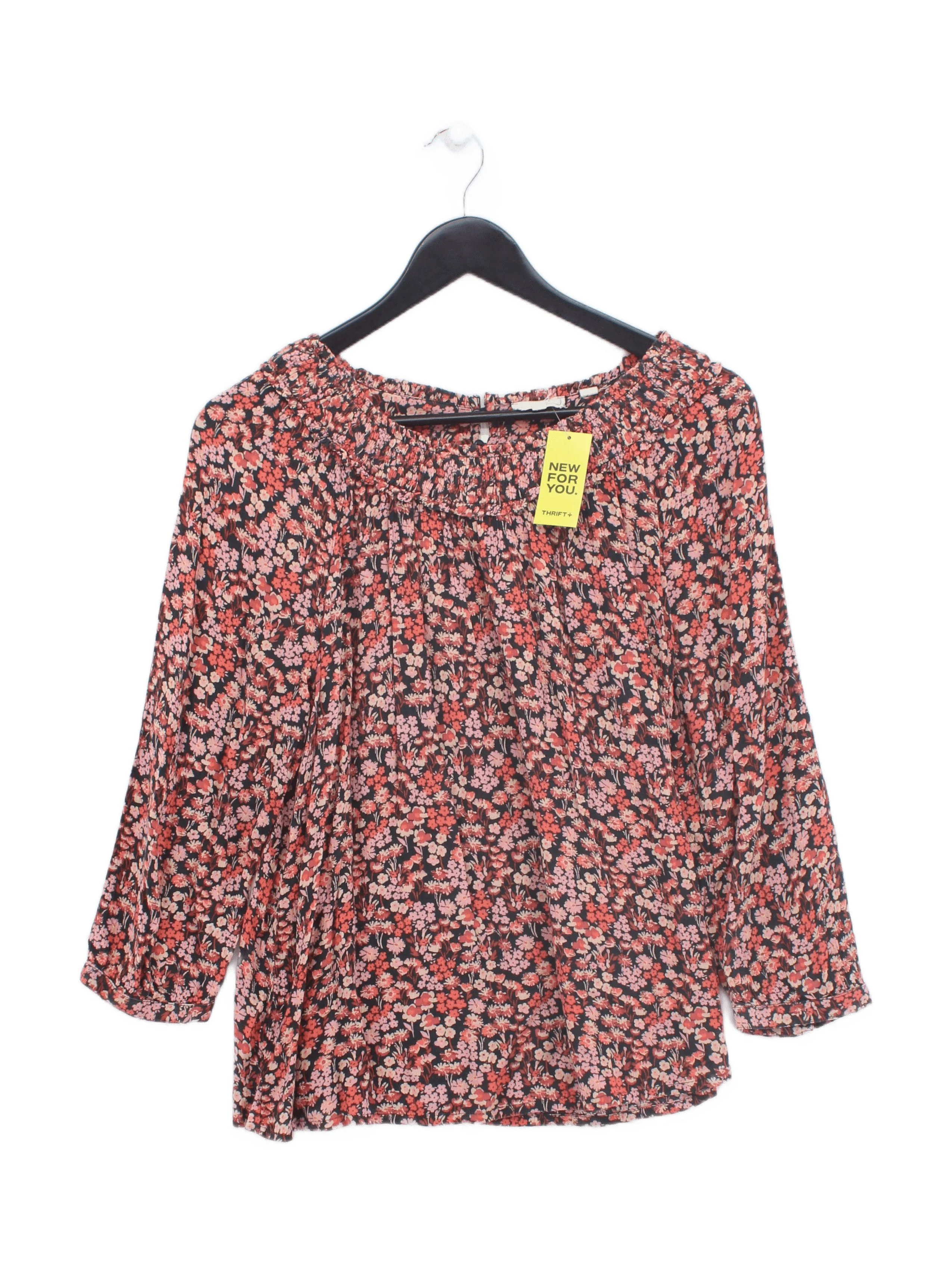 Fat Face Women's Top UK 12 Multi Floral 100% Viscose 3/4 Sleeve Round Neck Basic