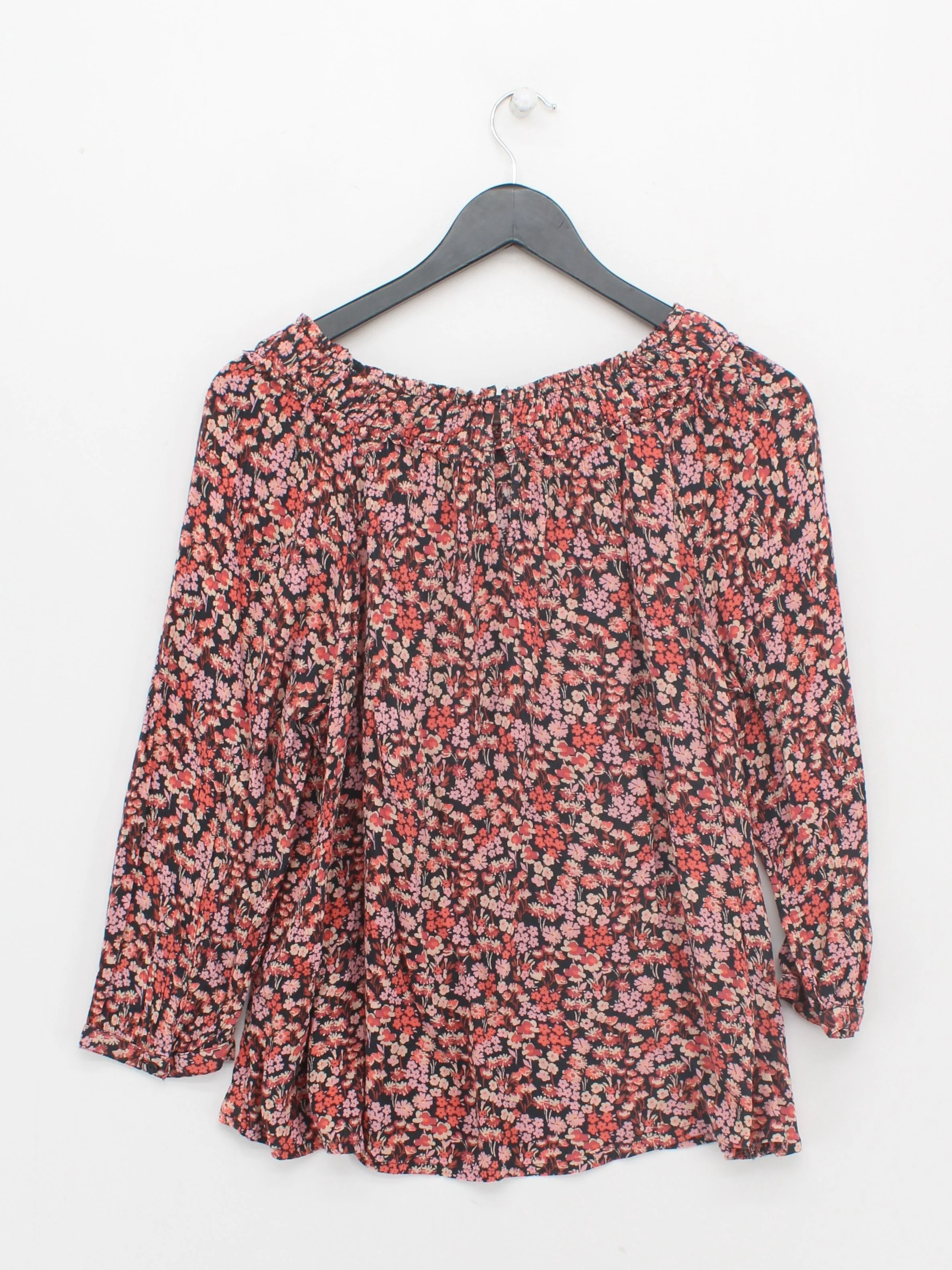Fat Face Women's Top UK 12 Multi Floral 100% Viscose 3/4 Sleeve Round Neck Basic - Image 2