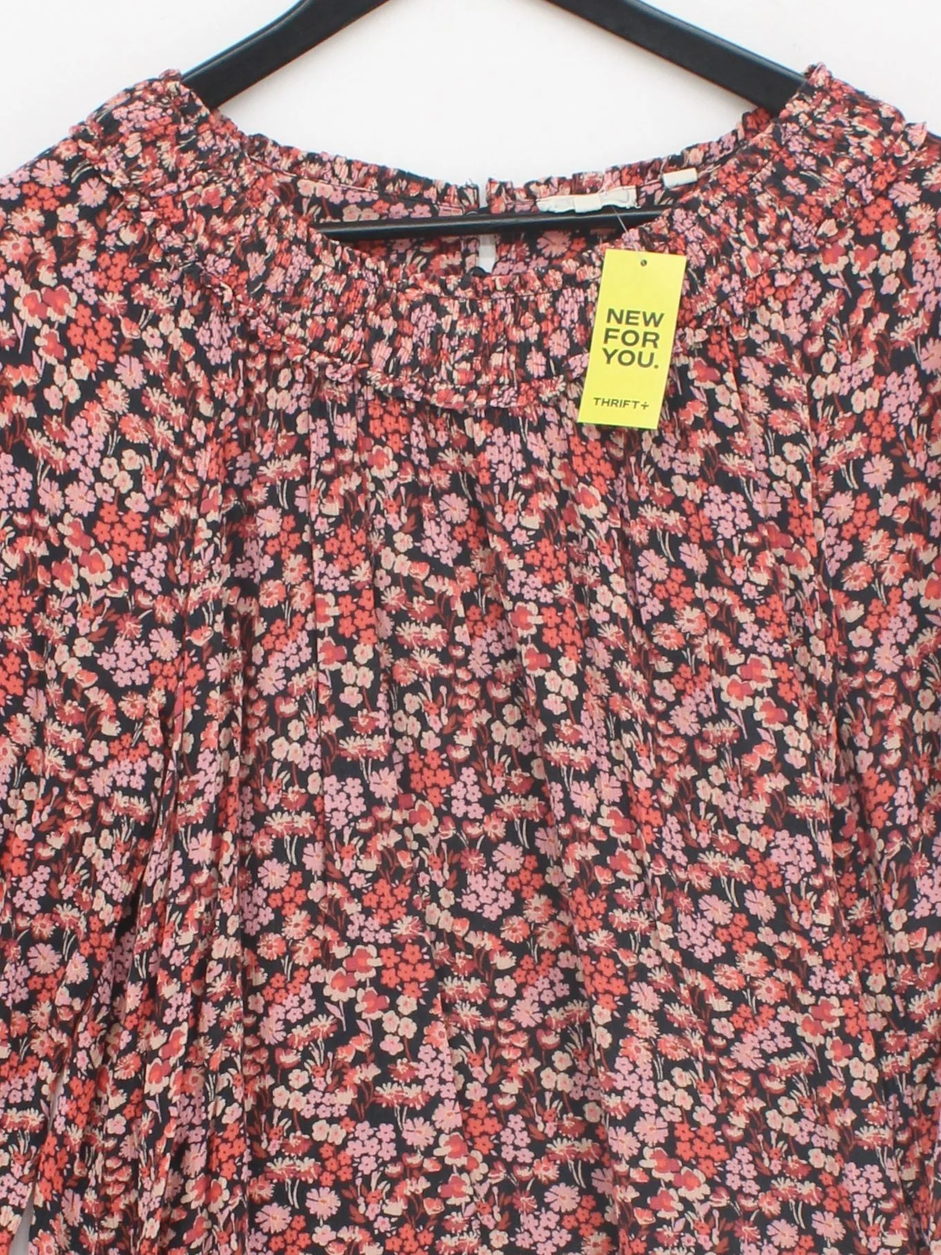 Fat Face Women's Top UK 12 Multi Floral 100% Viscose 3/4 Sleeve Round Neck Basic - Image 3