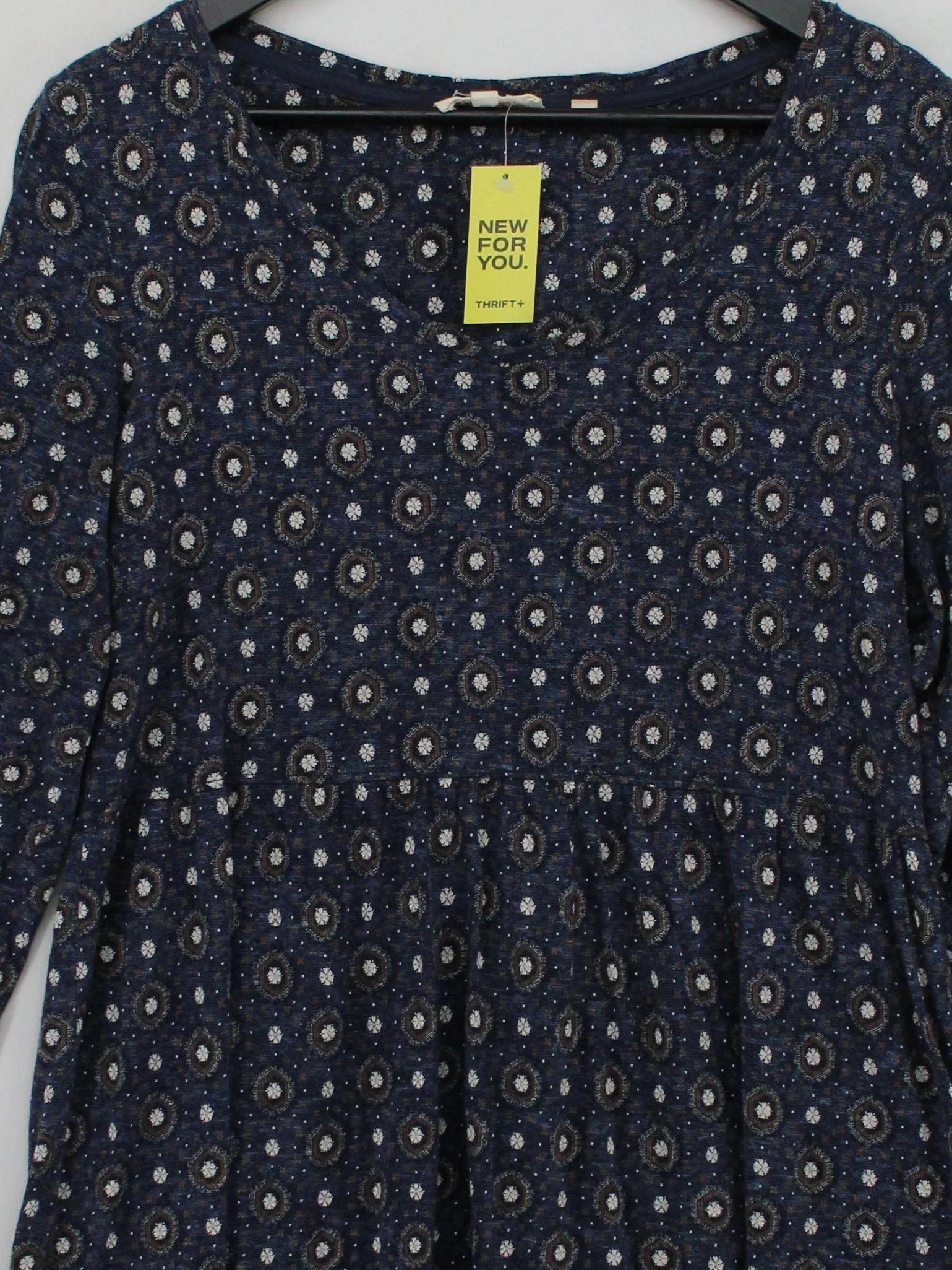 Fat Face Women's Top UK 14 Blue Viscose with Cotton, Lyocell Modal, Linen Tunic - Image 3