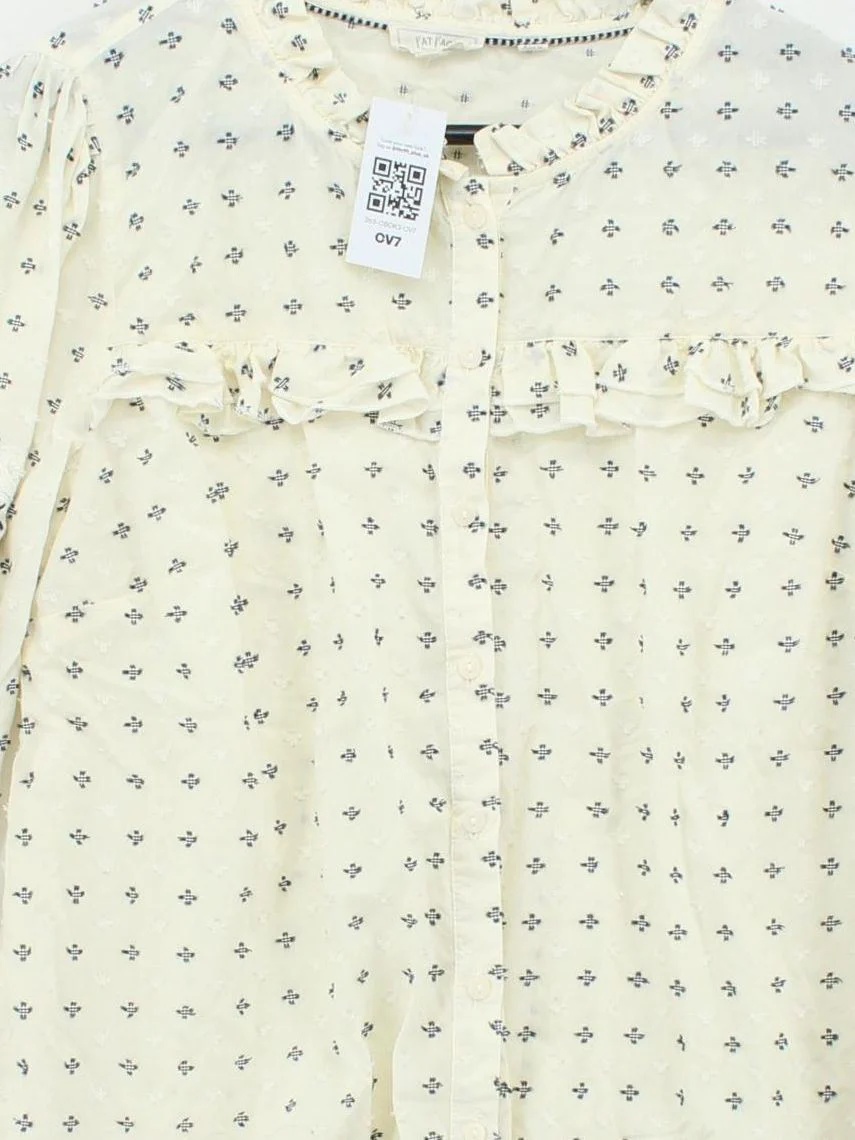 Fat Face Women's Top UK 14 Cream Cotton with Polyester Basic - Image 3