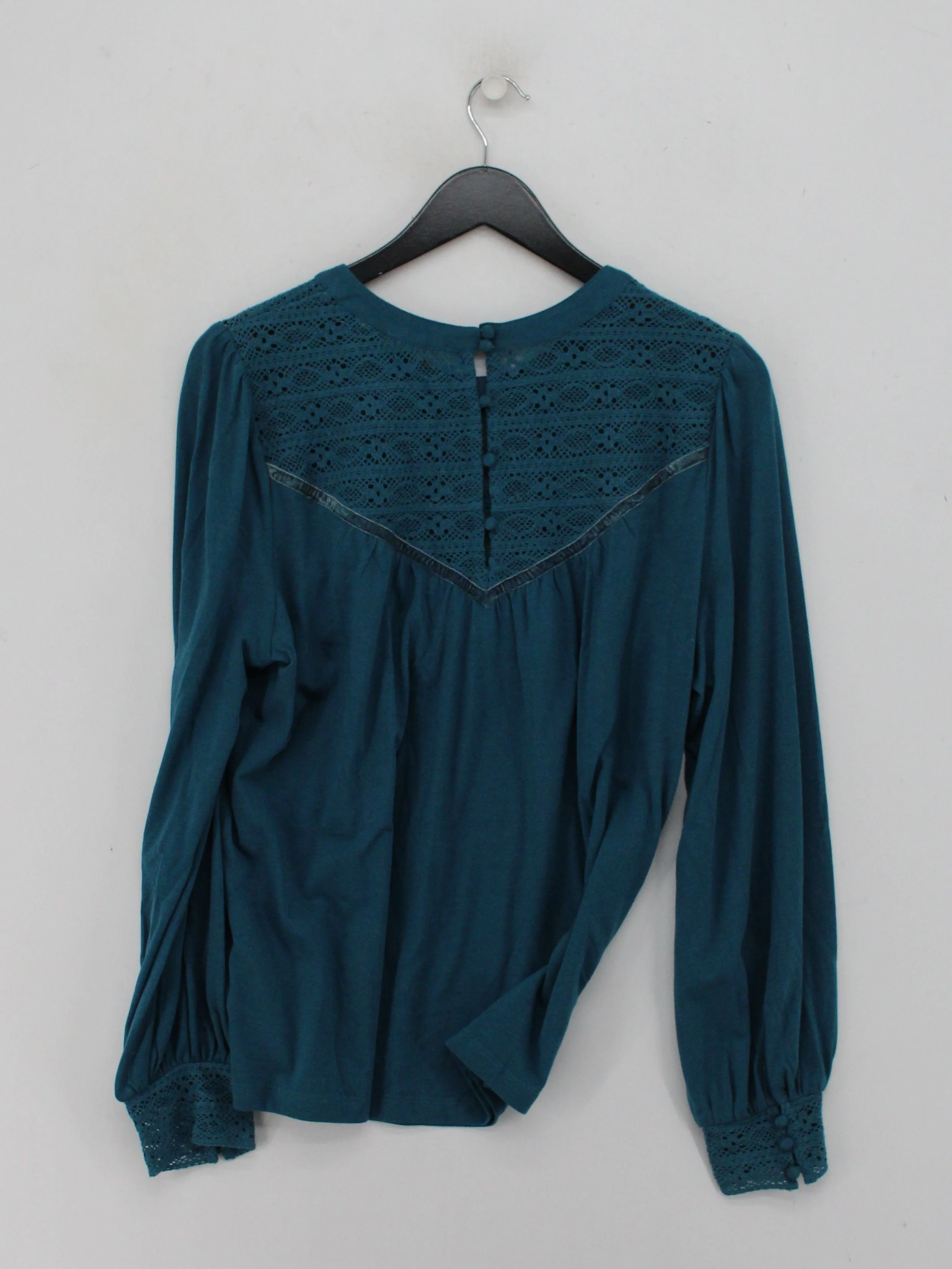 Fat Face Women's Top UK 14 Green Cotton with Lyocell Modal, Nylon Basic - Image 2