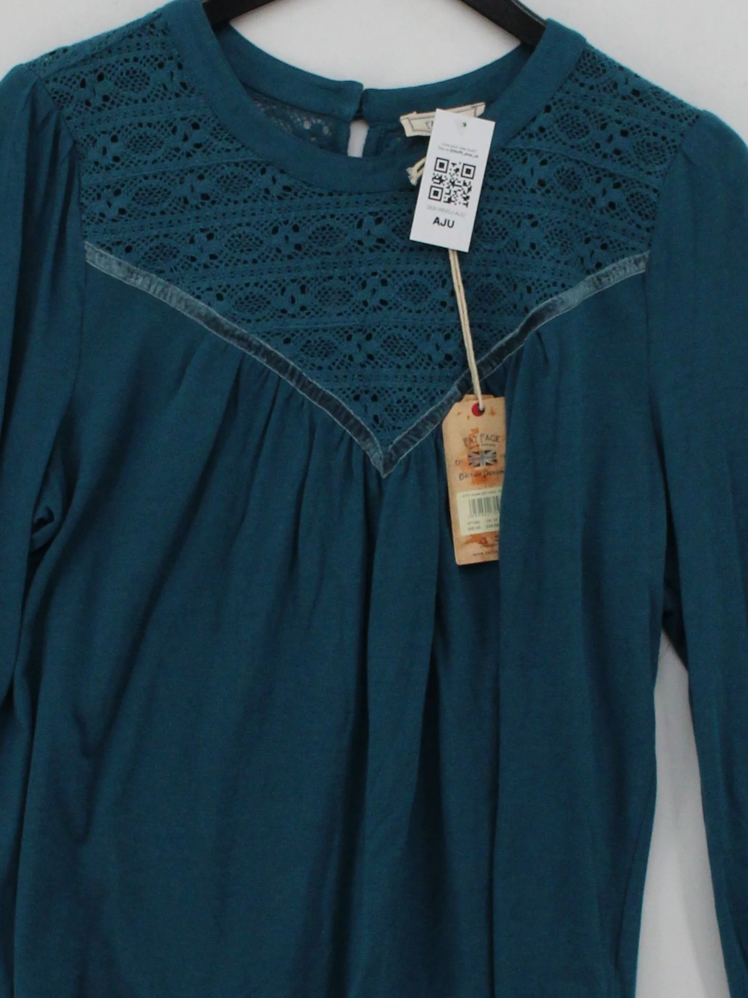 Fat Face Women's Top UK 14 Green Cotton with Lyocell Modal, Nylon Basic - Image 3