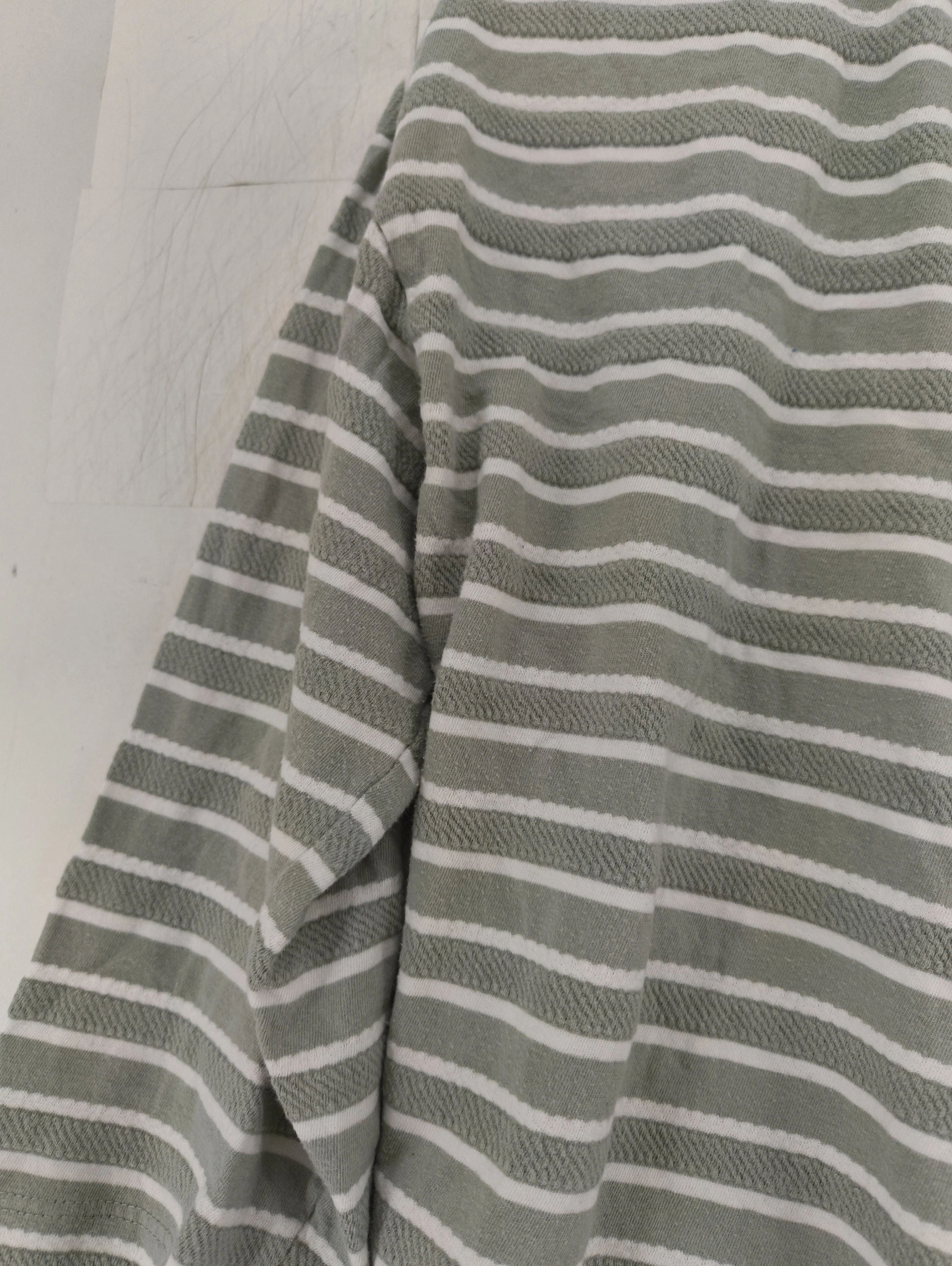 Fat Face Women's Top UK 14 Green Striped 100% Cotton 3/4 Sleeve Round Neck Basic - Image 5