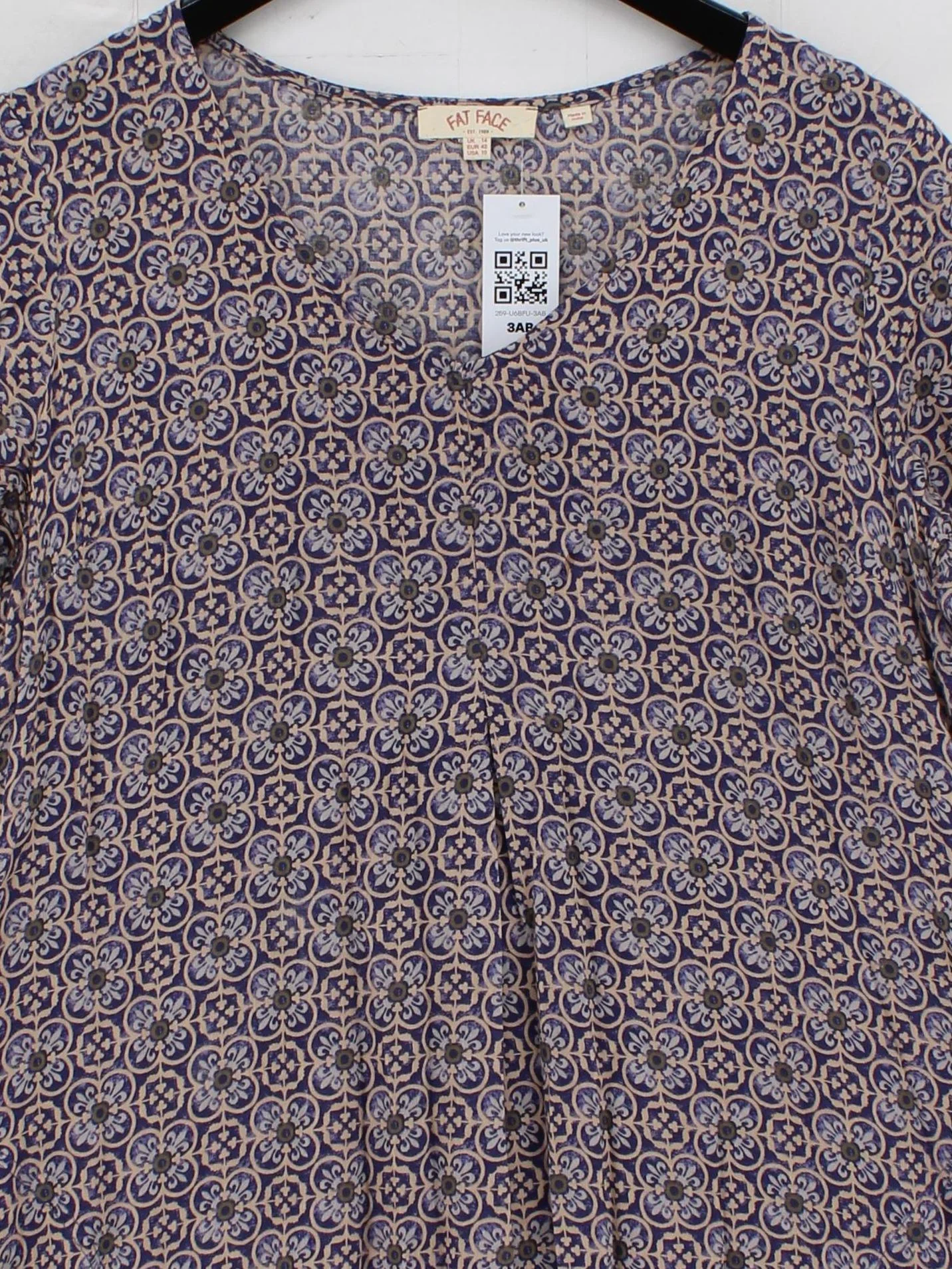 Fat Face Women's Top UK 14 Multi 100% Viscose Basic - Image 3