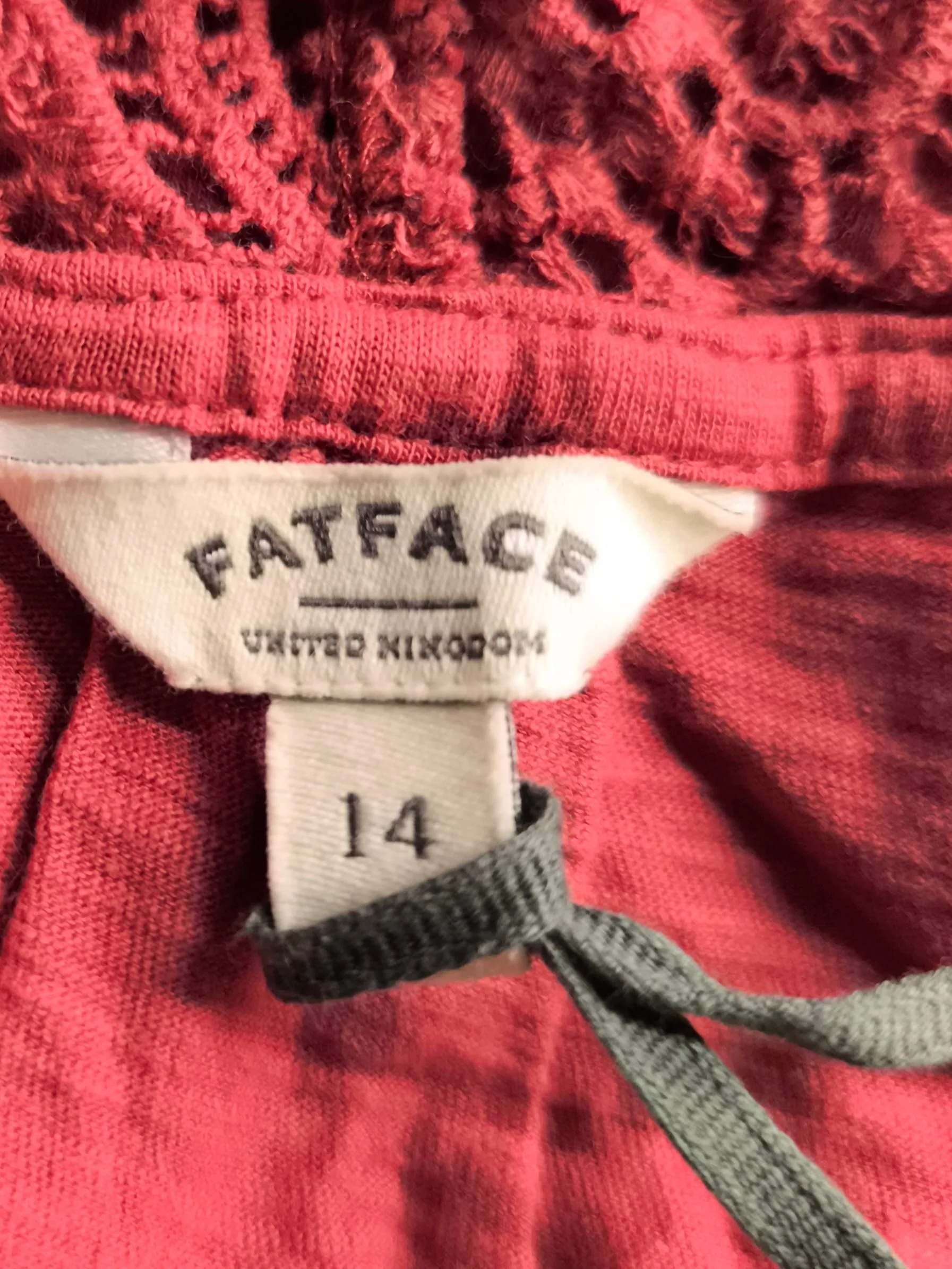 Fat Face Women's Top UK 14 Red 100% Cotton Basic New with tags - Image 5