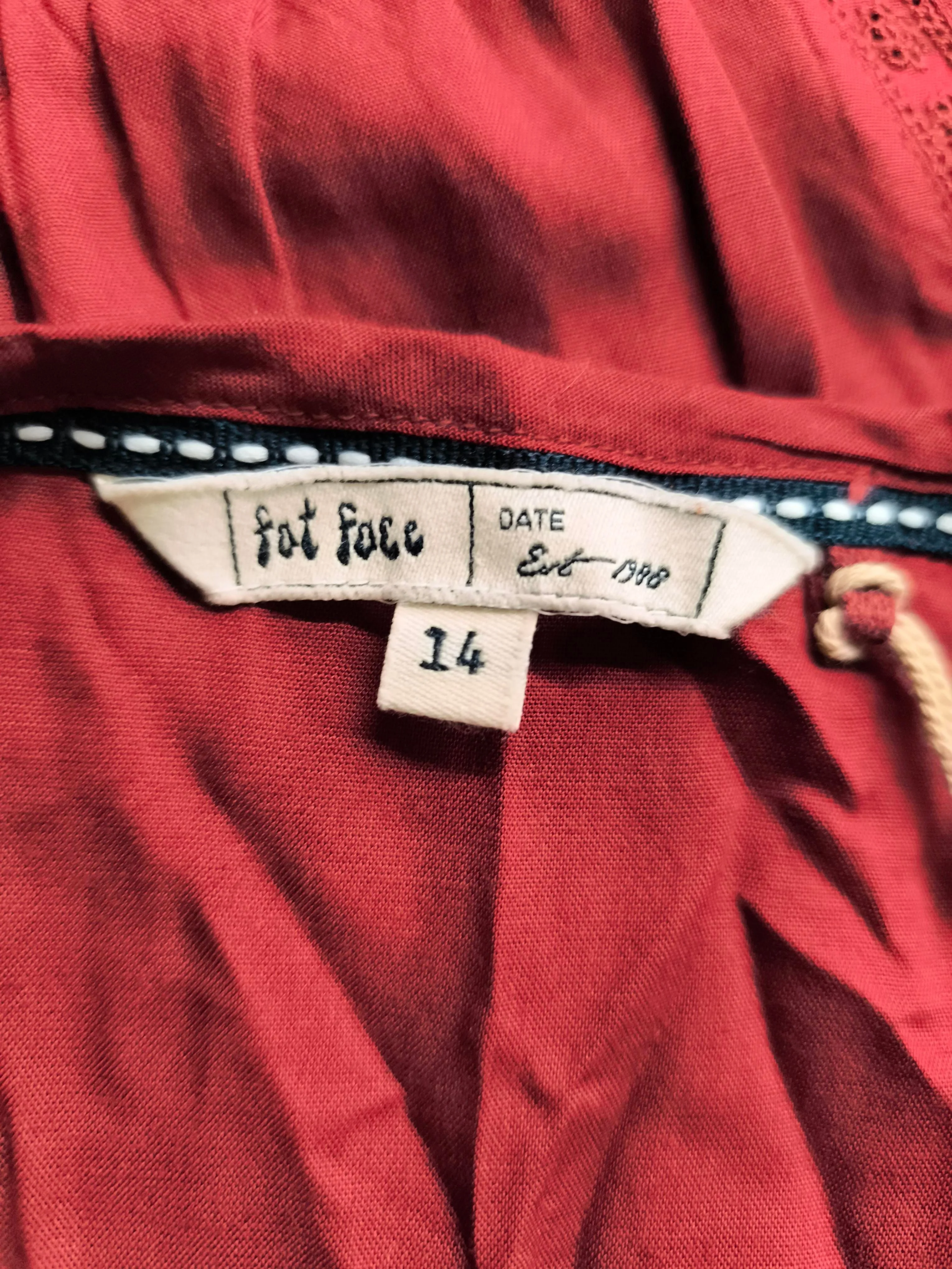 Fat Face Women's Top UK 14 Red 100% Viscose Tunic New with tags - Image 5