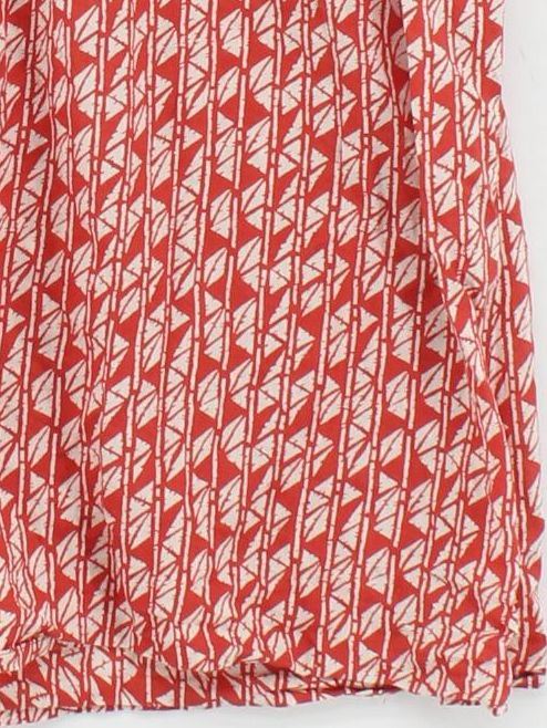 Fat Face Women's Top UK 14 Red Geometric 100% Cotton Sleeveless Round Neck Basic - Image 4
