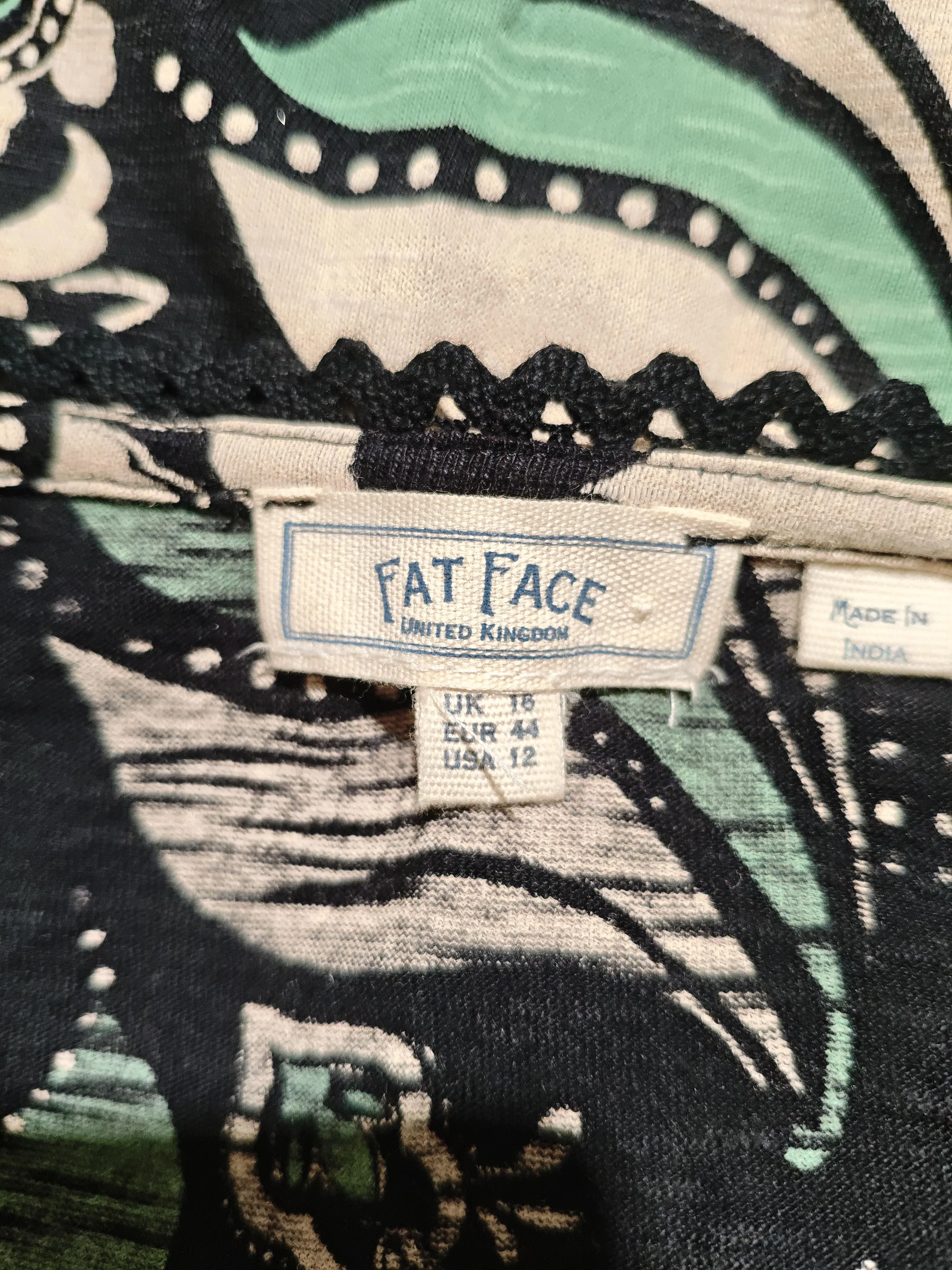 Fat Face Women's Top UK 16 Black Cotton with Rayon Basic - Image 5