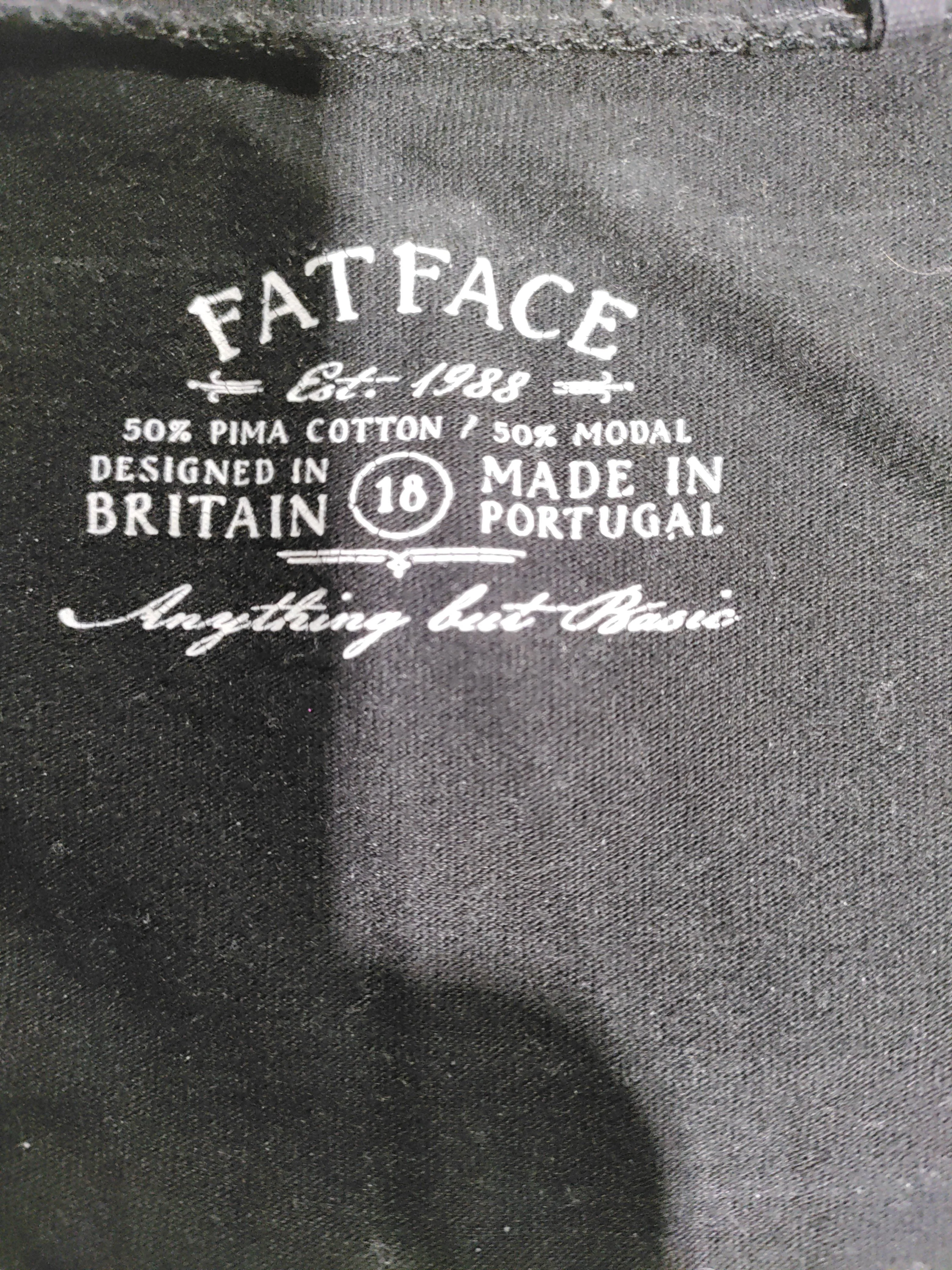 Fat Face Women's Top UK 18 Black Cotton with Viscose 3/4 Sleeve Round Neck Basic - Image 5