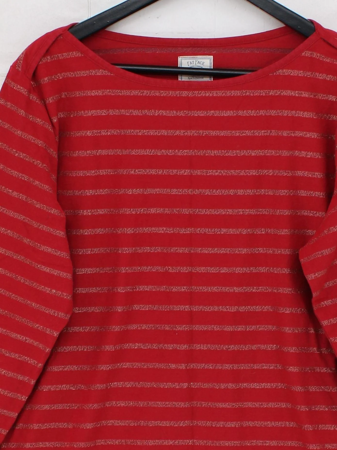 Fat Face Women's Top UK 18 Red Cotton with Polyester, Elastane Basic - Image 3
