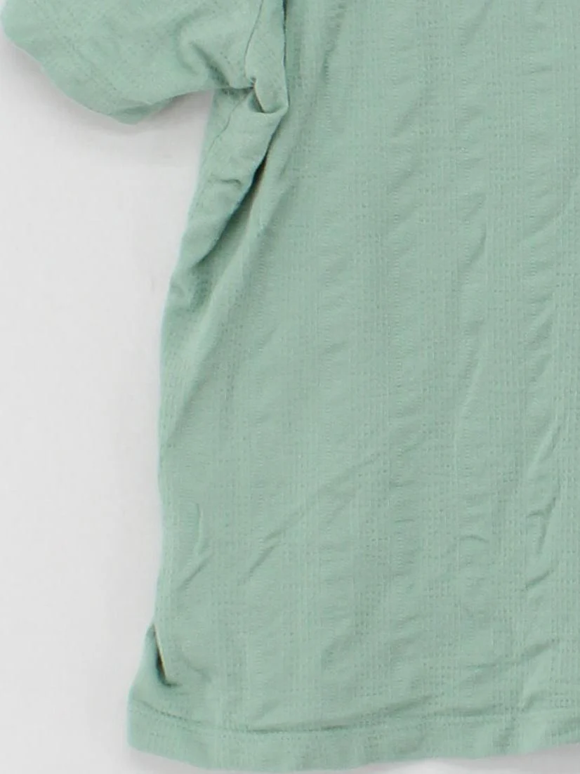Fat Face Women's Top UK 20 Green Cotton with Elastane Short Sleeve V-Neck Basic - Image 4