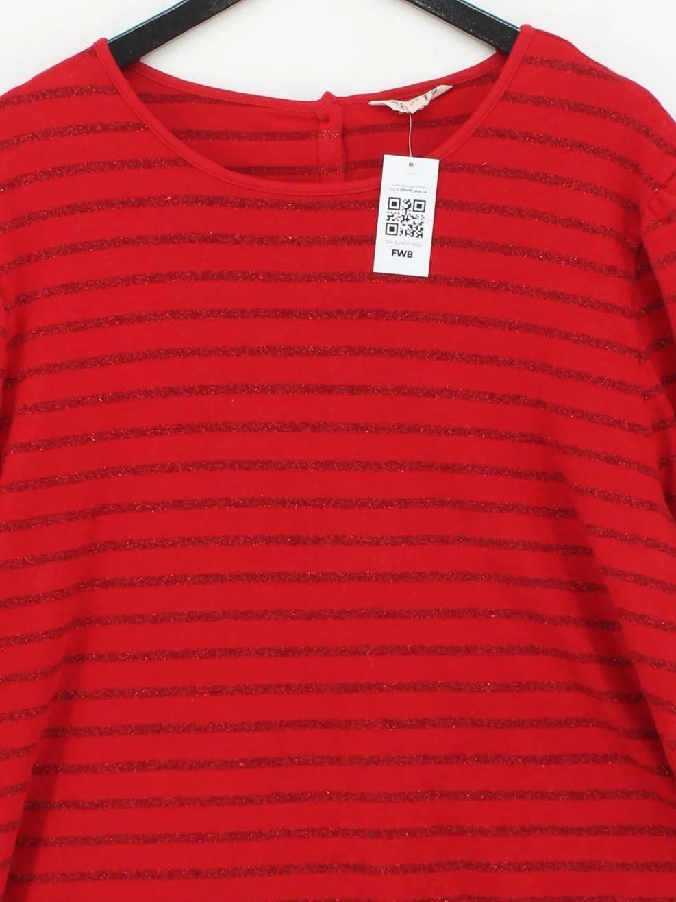 Fat Face Women's Top UK 20 Red Cotton with Polyester, Elastane Basic - Image 3