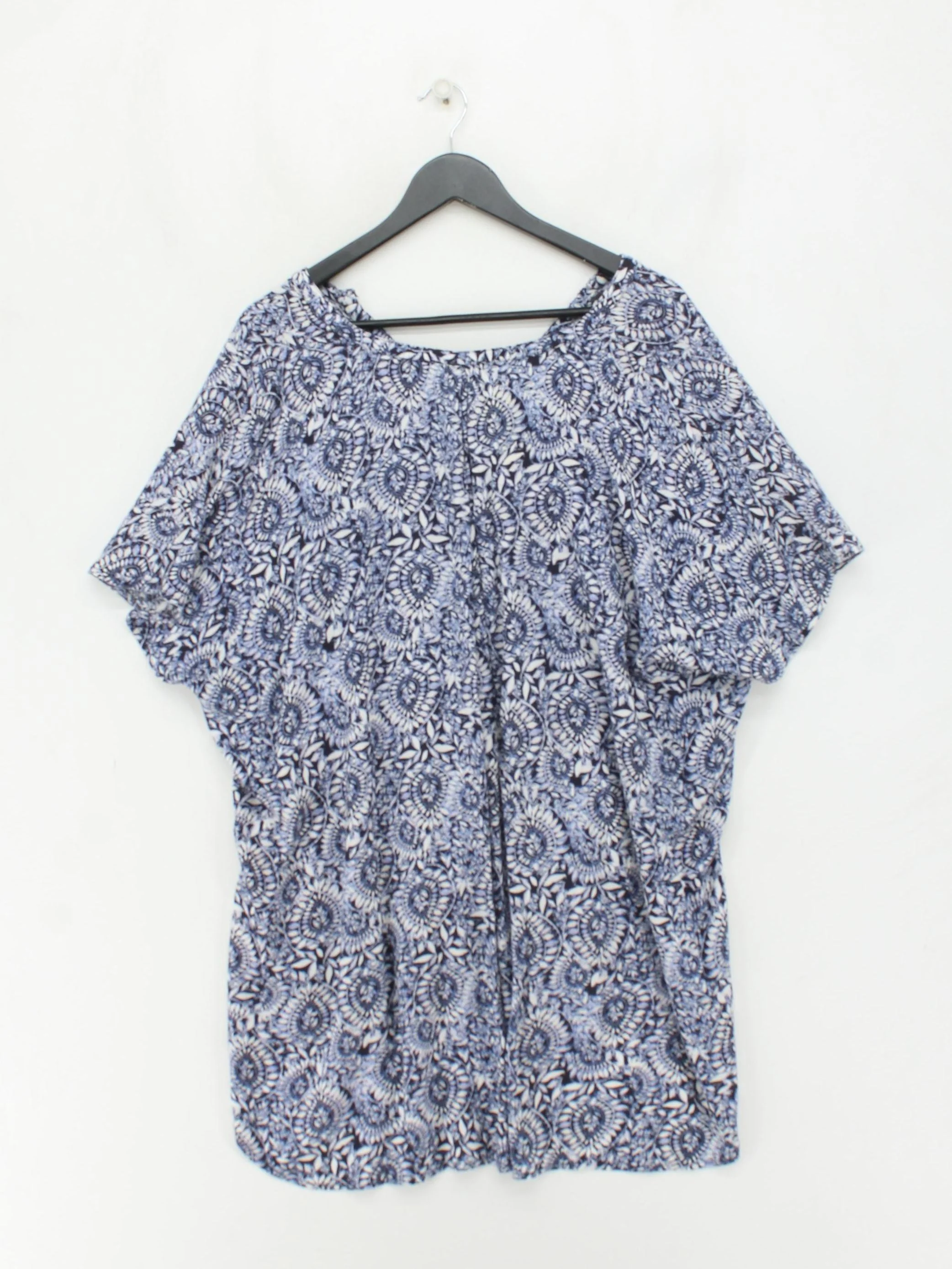 Fat Face Women's Top XL Blue 100% Viscose Short Sleeve Round Neck Basic - Image 2