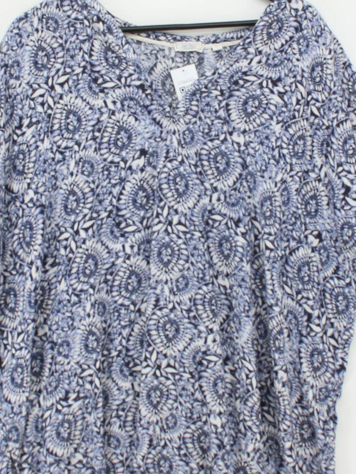 Fat Face Women's Top XL Blue 100% Viscose Short Sleeve Round Neck Basic - Image 3