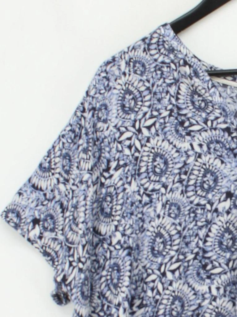Fat Face Women's Top XL Blue 100% Viscose Short Sleeve Round Neck Basic - Image 4
