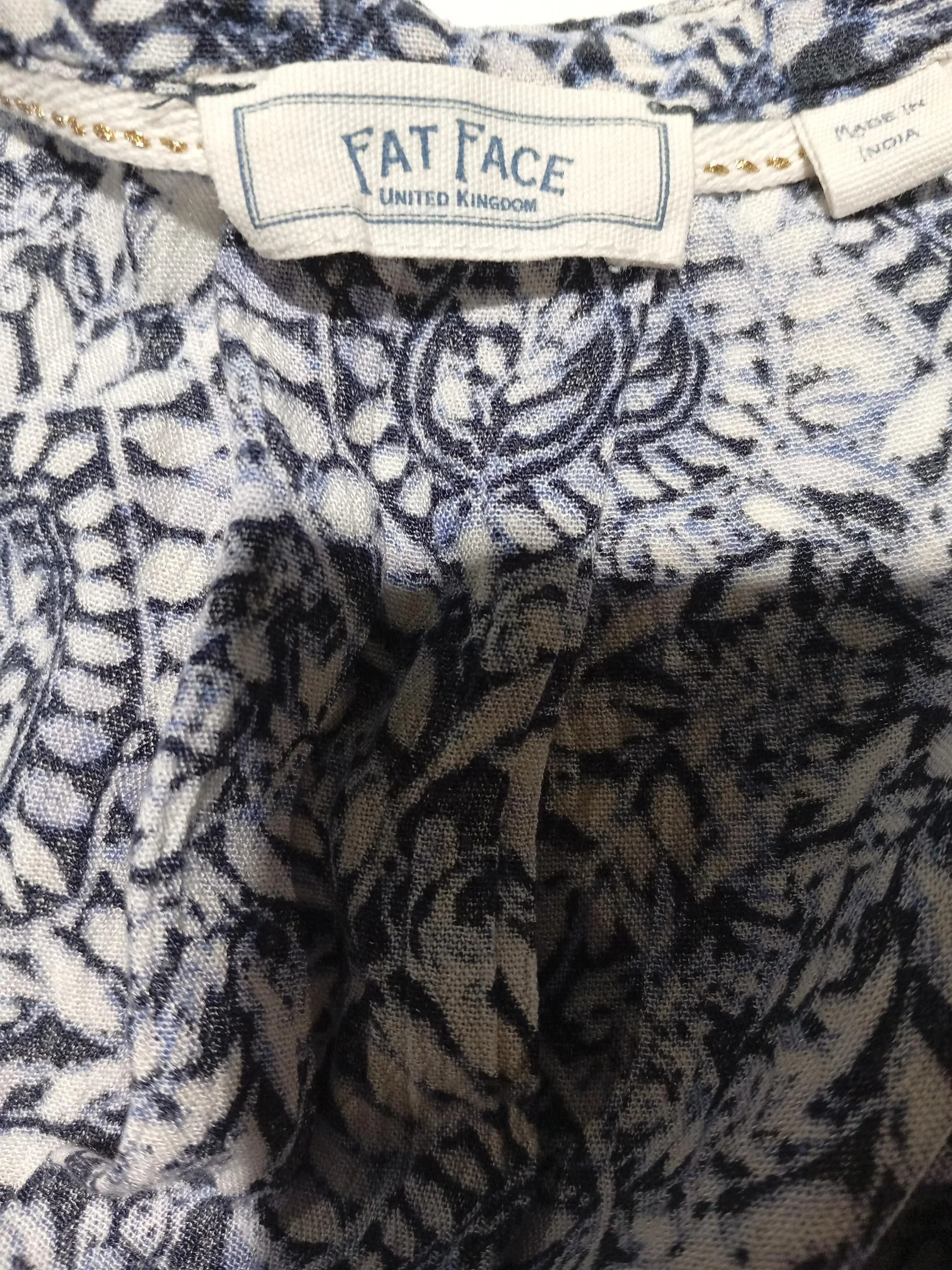 Fat Face Women's Top XL Blue 100% Viscose Short Sleeve Round Neck Basic - Image 5
