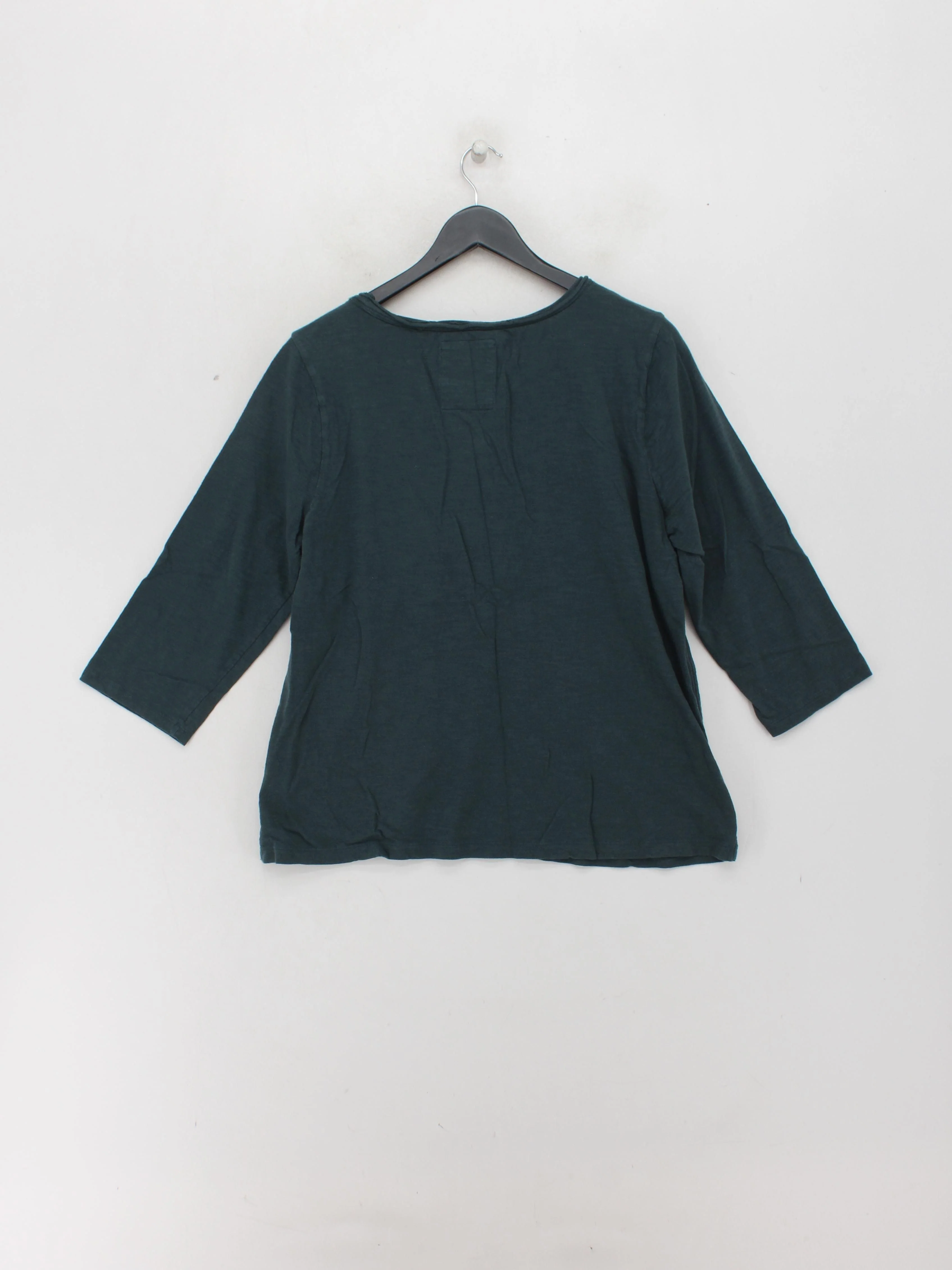 Fat Face Women's Top XL Green 100% Cotton 3/4 Sleeve Round Neck Basic - Image 2