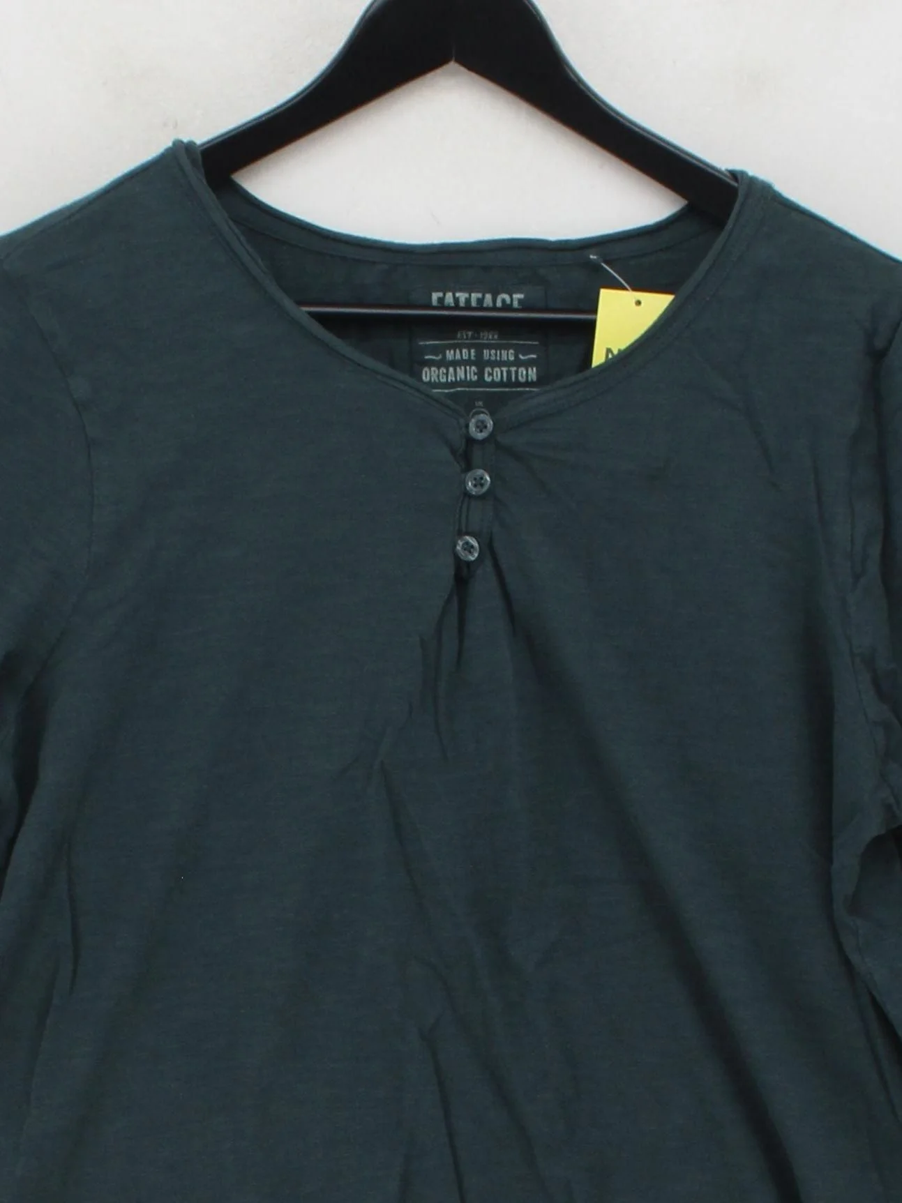 Fat Face Women's Top XL Green 100% Cotton 3/4 Sleeve Round Neck Basic - Image 3