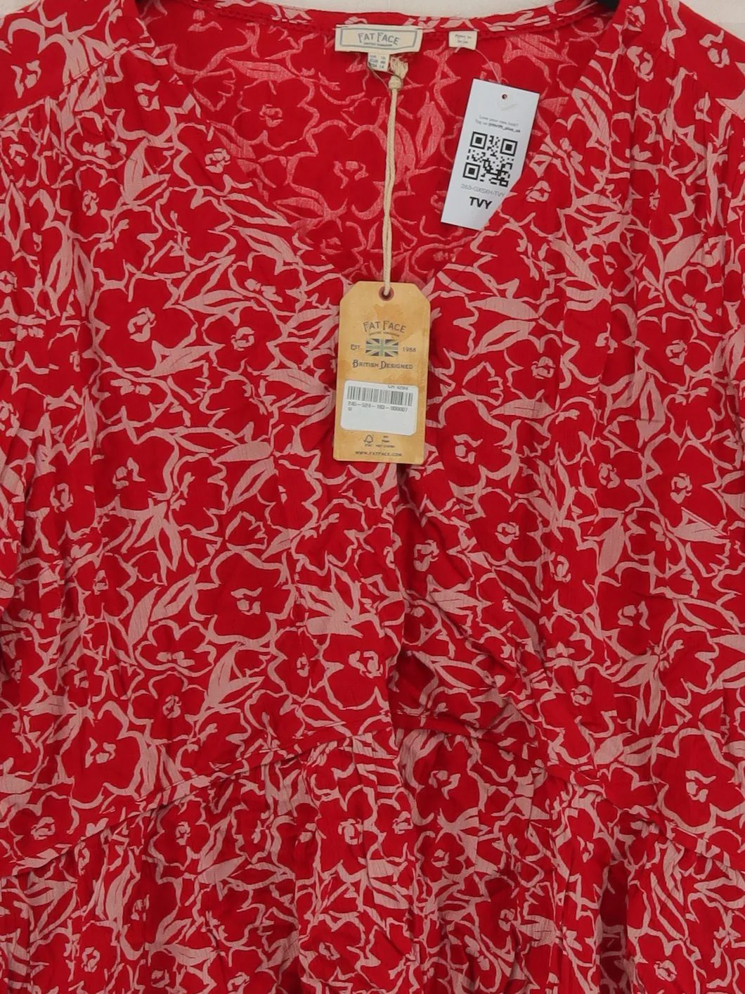Fat Face Women's Top XL Red 100% Viscose Basic New with tags - Image 3