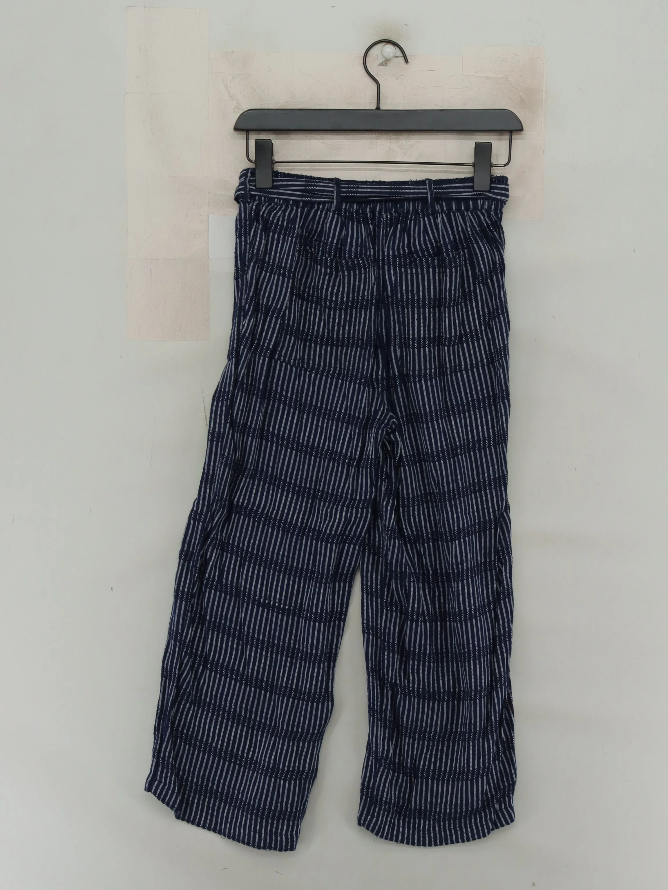 Fat Face Women's Trousers M Blue Striped 100% Cotton Wide-Leg Chino - Image 2