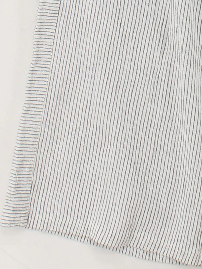 Fat Face Women's Trousers M White Striped Viscose with Cotton Wide-Leg Capri - Image 4