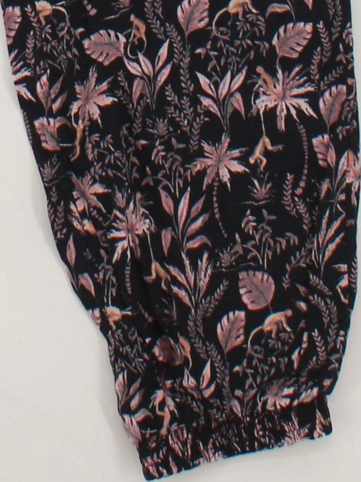 Fat Face Women's Trousers S Black Floral 100% Viscose Tapered Sweatpants - Image 4