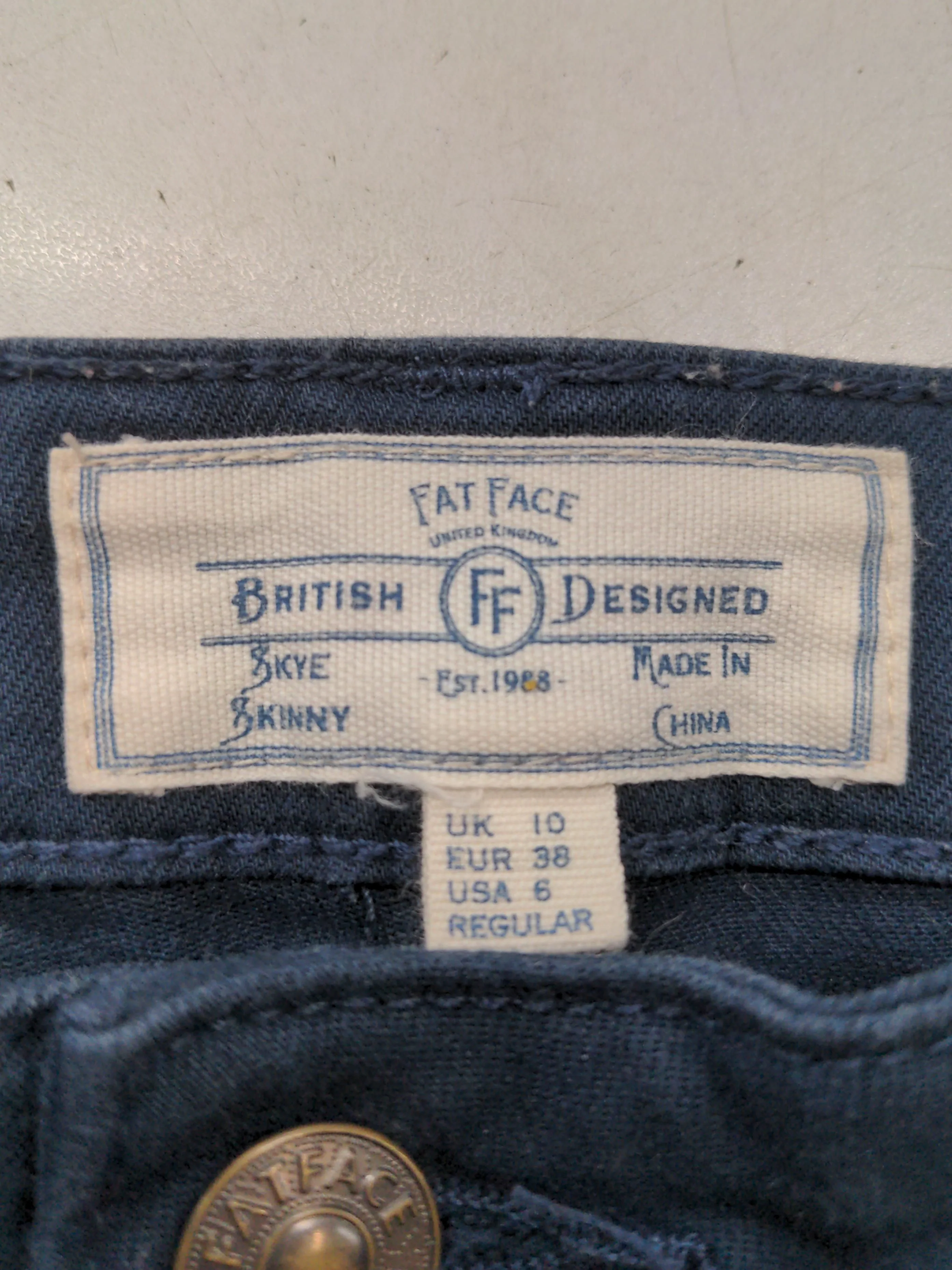 Fat Face Women's Trousers UK 10 Blue 100% Other Skinny Chino - Image 5