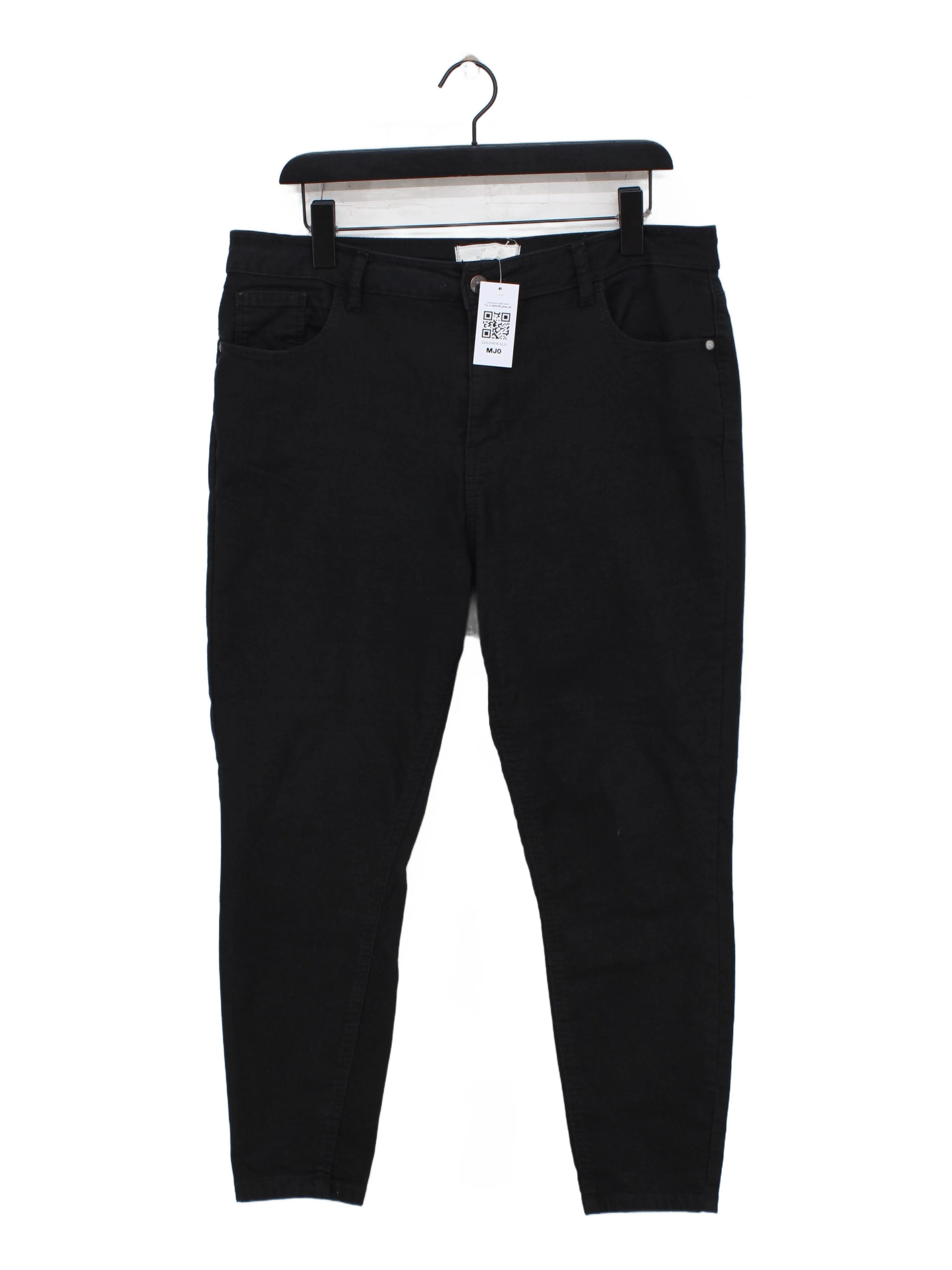 Fat Face Women's Trousers UK 12 Black Cotton with Polyester, Elastane Chino