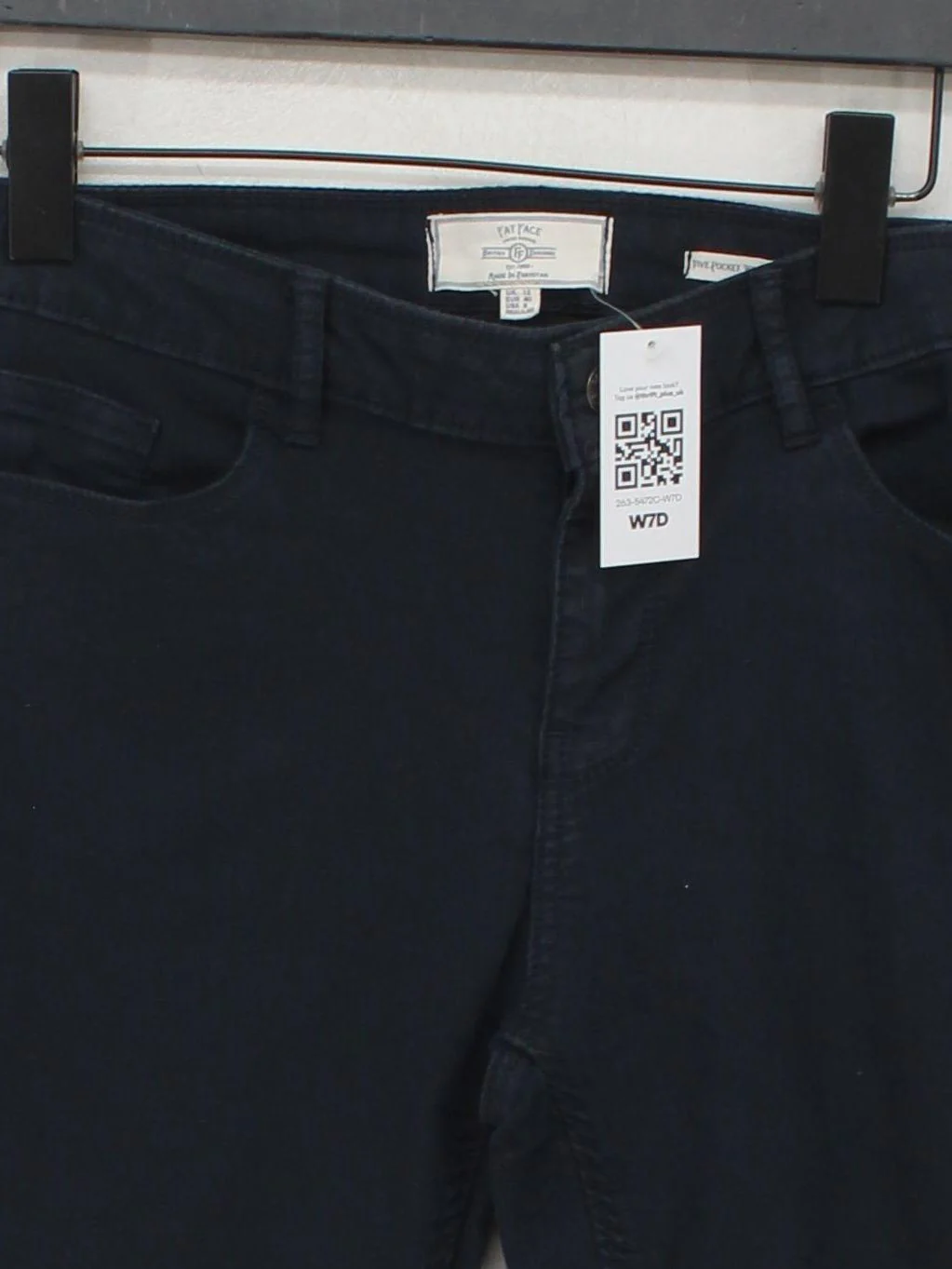 Fat Face Women's Trousers UK 12 Blue Cotton with Polyester, Elastane Chino - Image 3