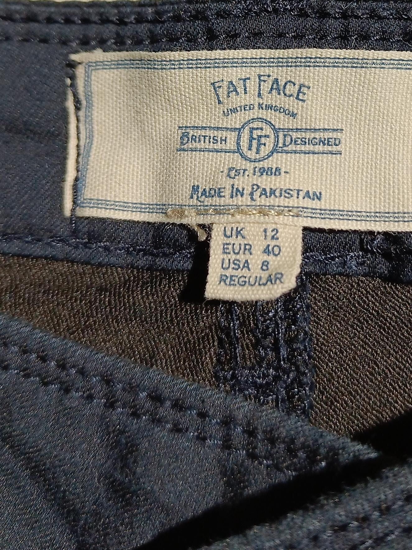 Fat Face Women's Trousers UK 12 Blue Cotton with Polyester, Elastane Chino - Image 5