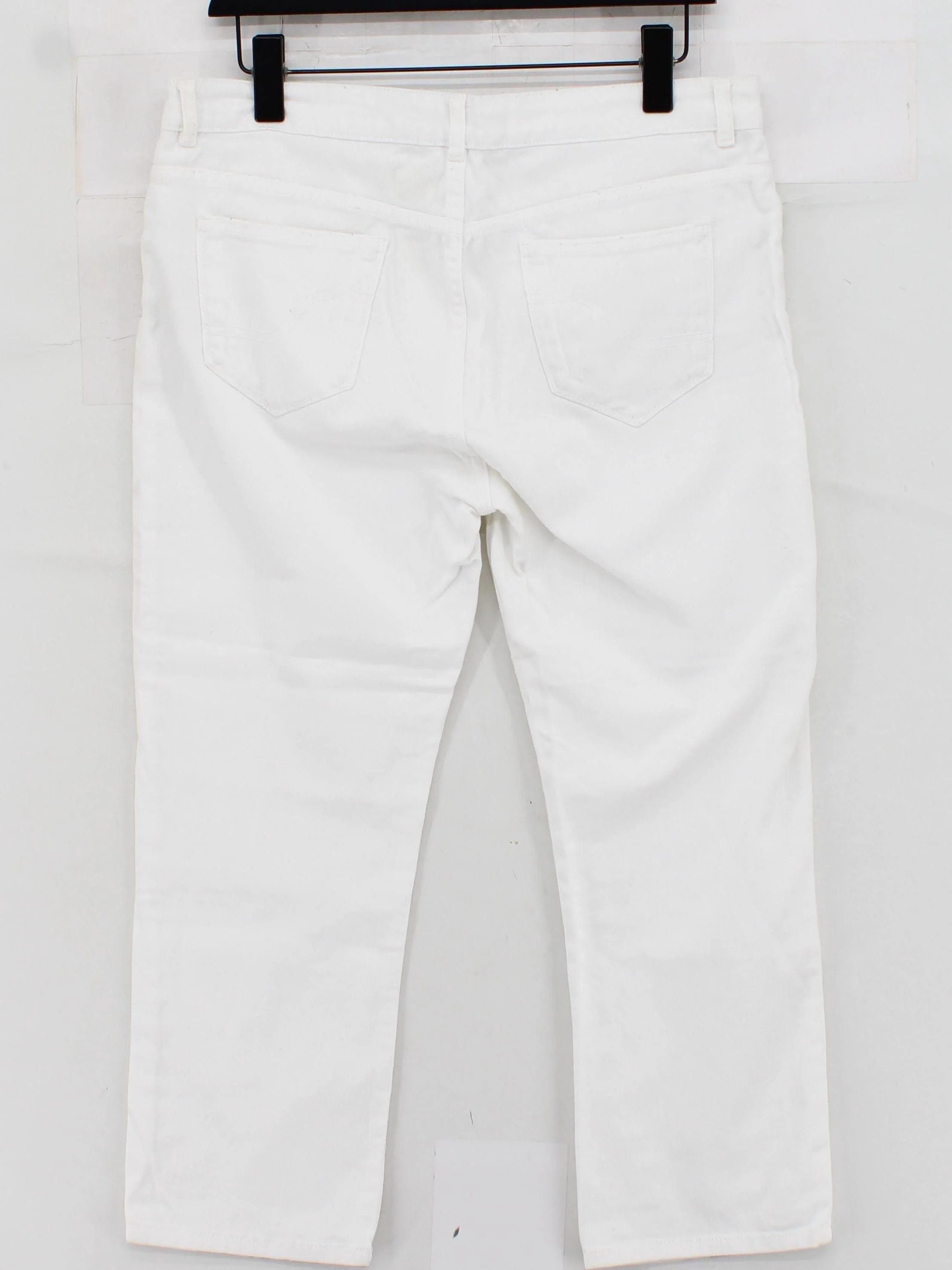 Fat Face Women's Trousers UK 12 White Cotton with Elastane Straight Capri - Image 2