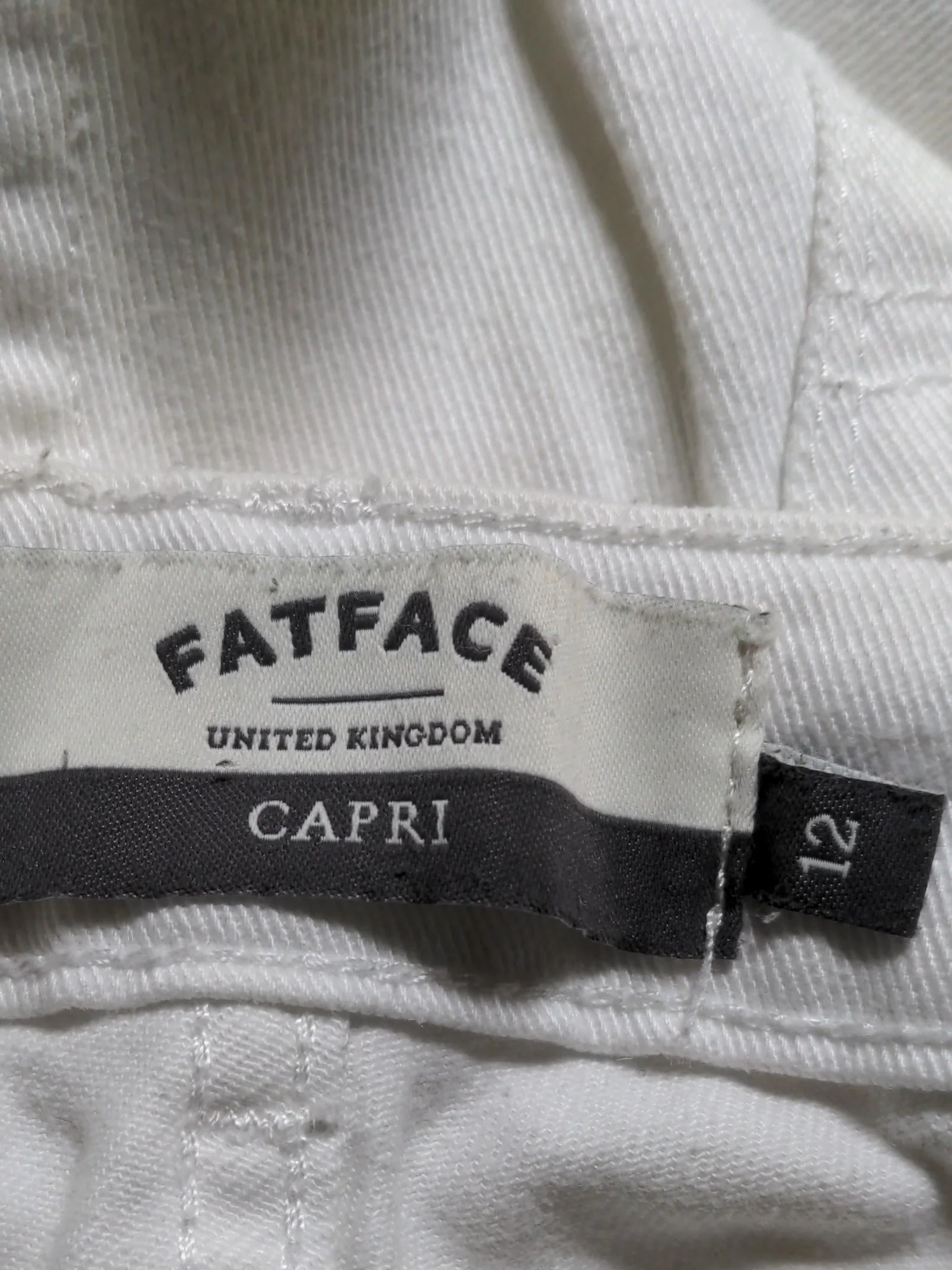 Fat Face Women's Trousers UK 12 White Cotton with Elastane Straight Capri - Image 5