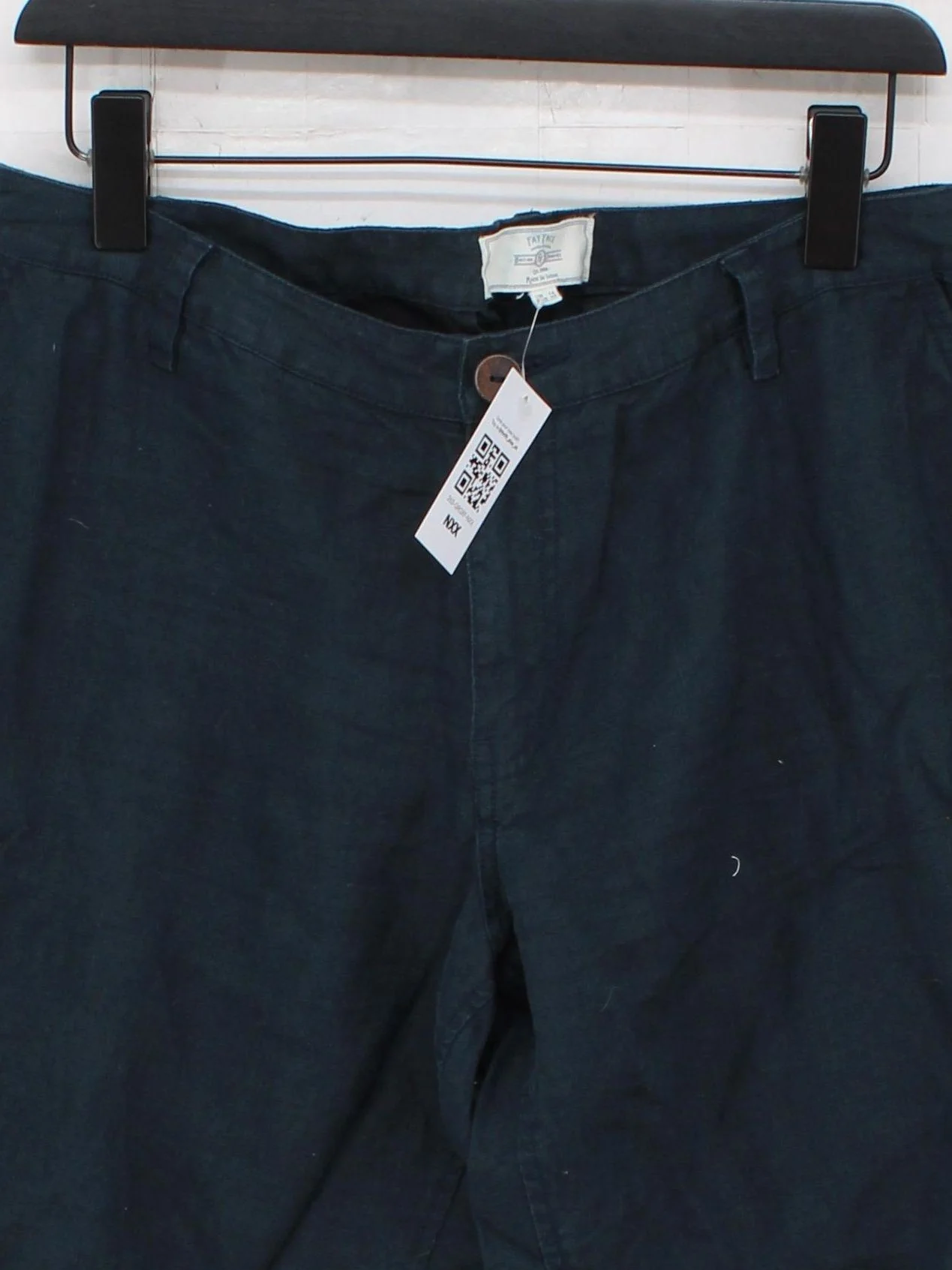 Fat Face Women's Trousers UK 14 Blue Linen with Cotton Straight Capri - Image 3