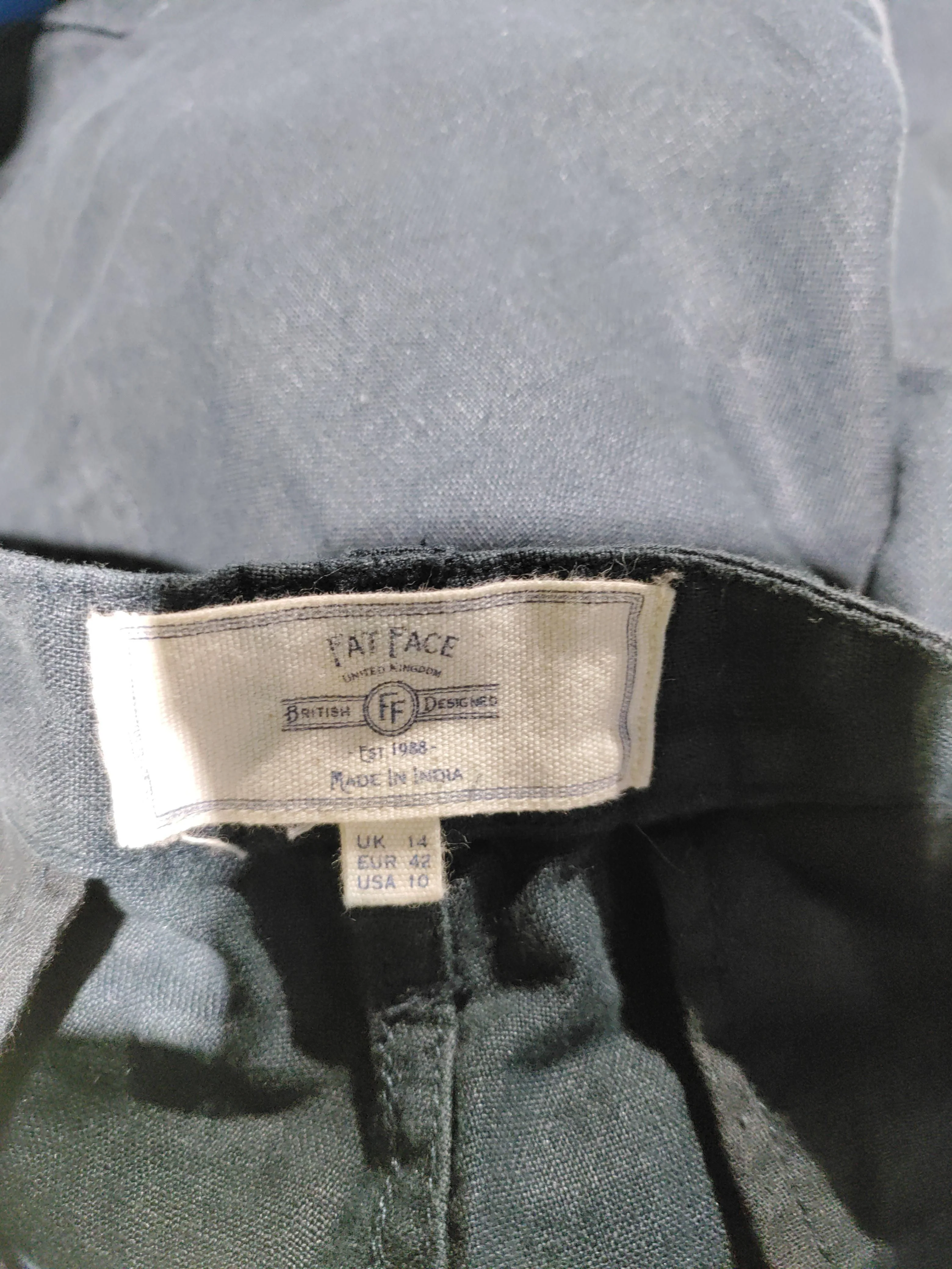 Fat Face Women's Trousers UK 14 Blue Linen with Cotton Straight Capri - Image 5