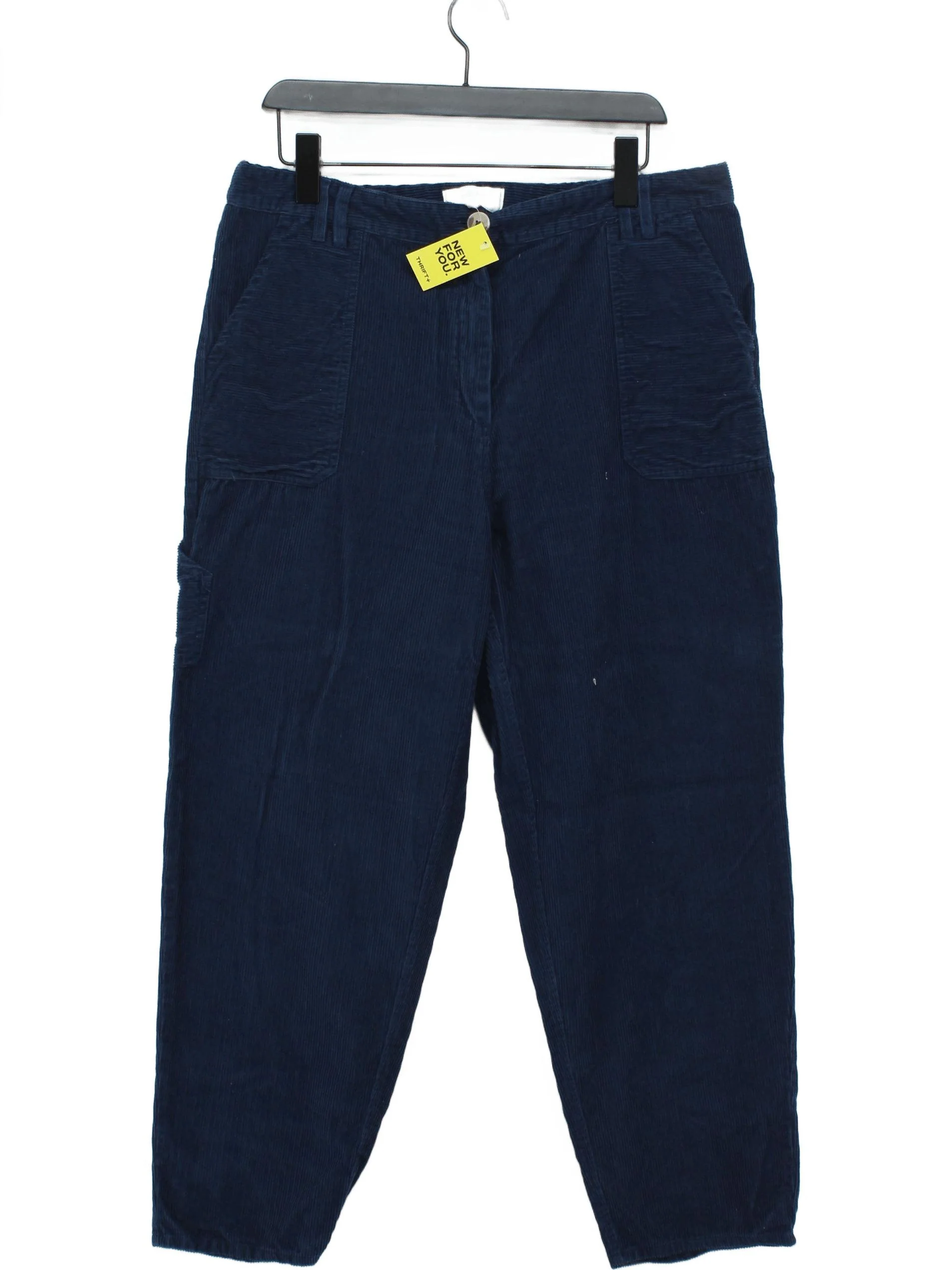 Fat Face Women's Trousers UK 16 Blue 100% Cotton Tapered Sweatpants