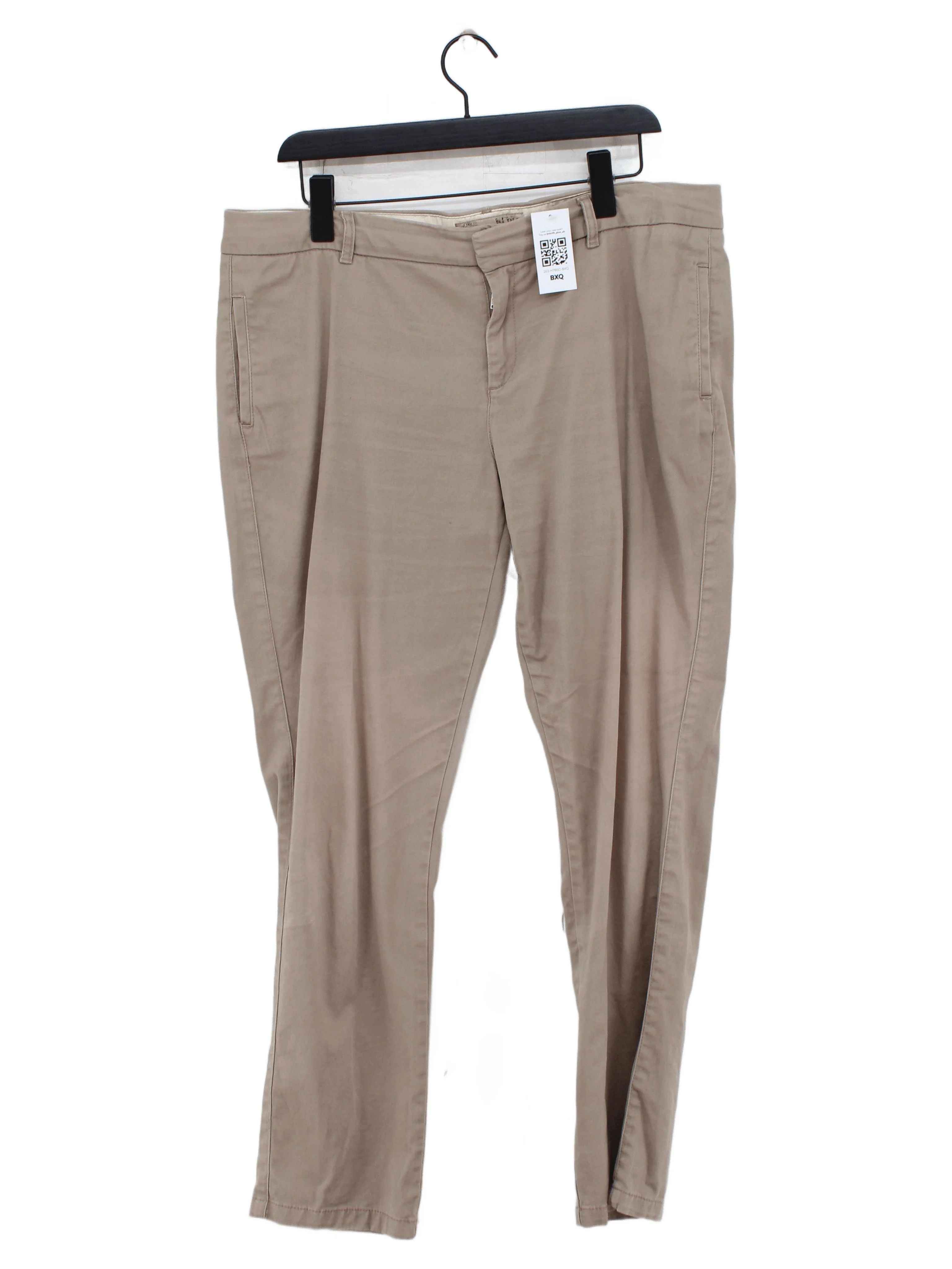Fat Face Women's Trousers UK 16 Tan Cotton with Elastane Straight Chino
