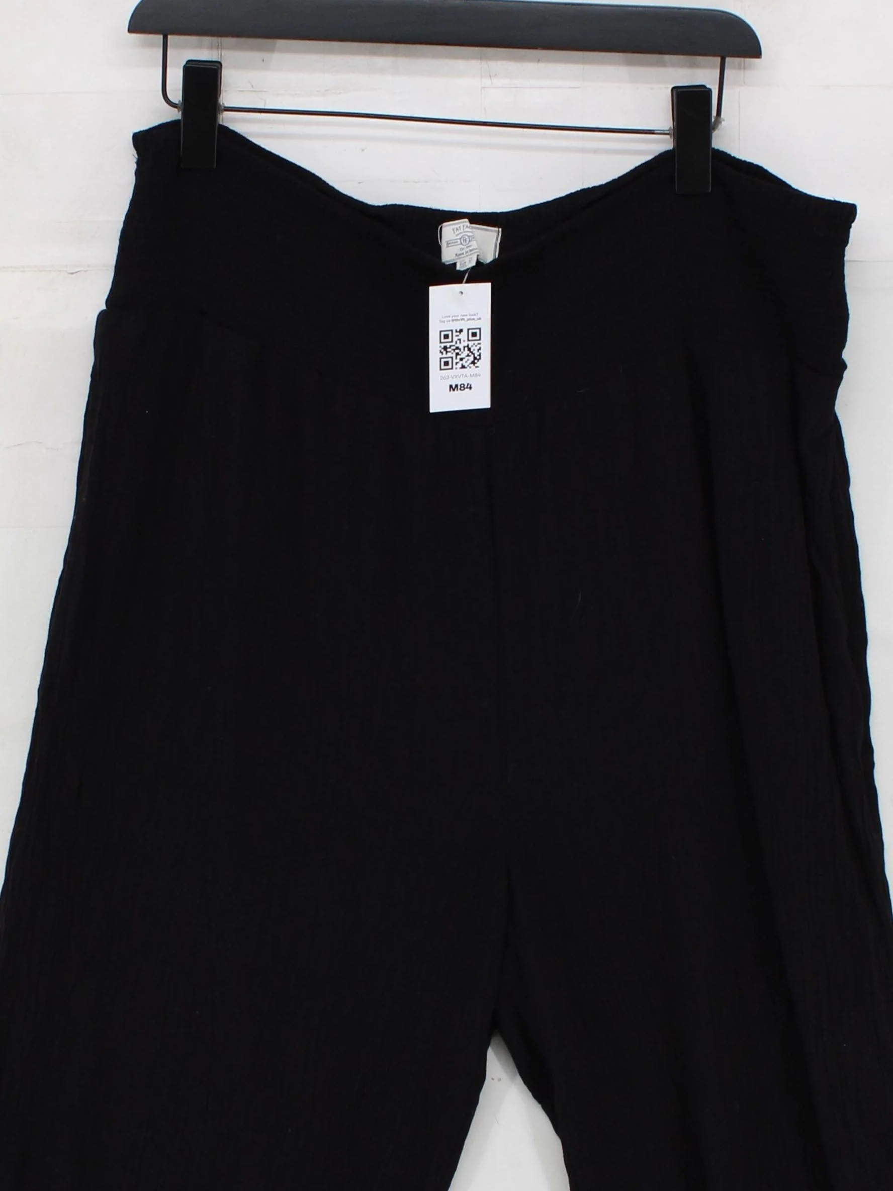 Fat Face Women's Trousers UK 18 Black 100% Viscose Wide-Leg Sweatpants - Image 3