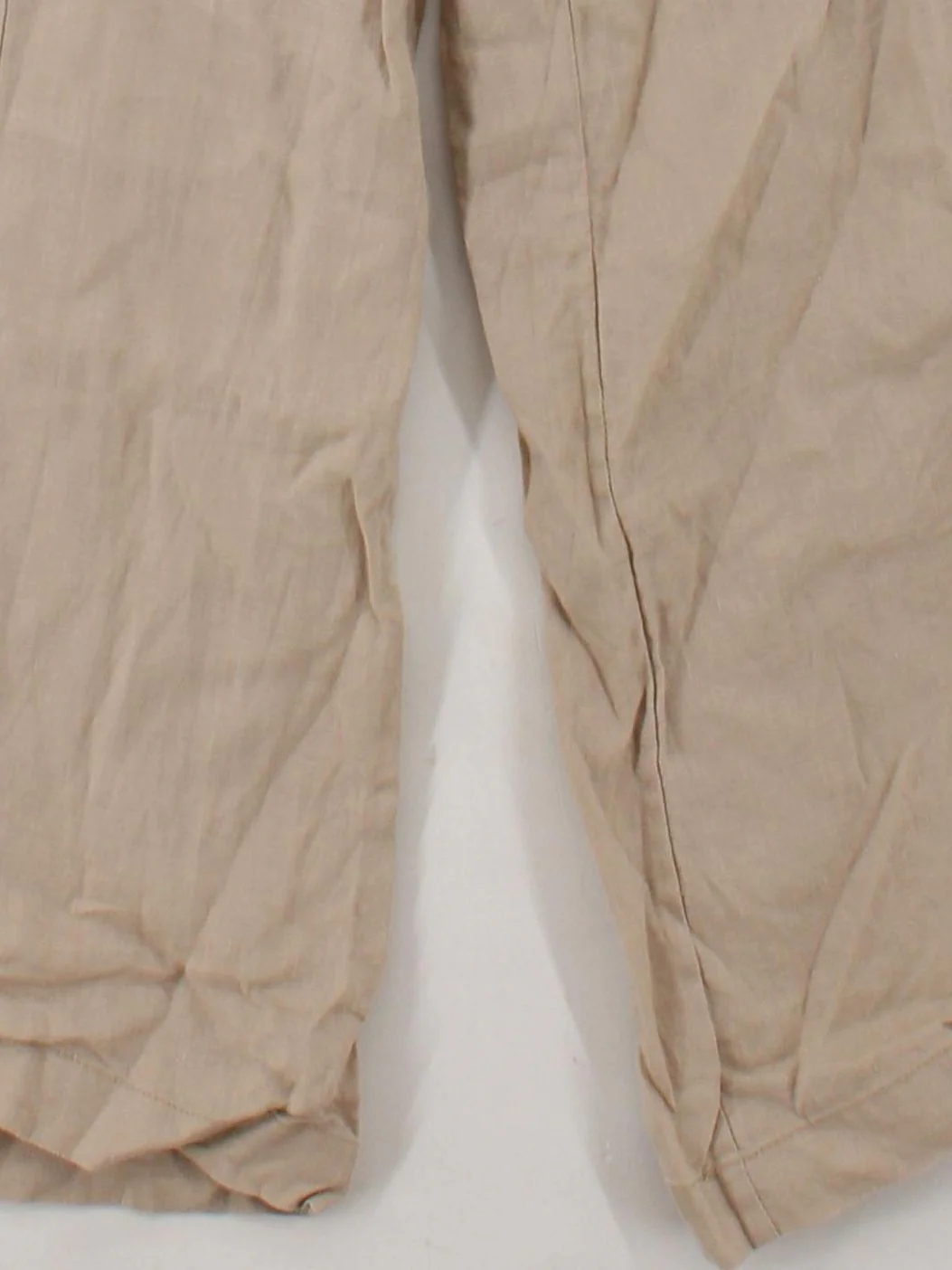 Fat Face Women's Trousers UK 18 Tan 100% Linen Wide-Leg Cropped - Image 4