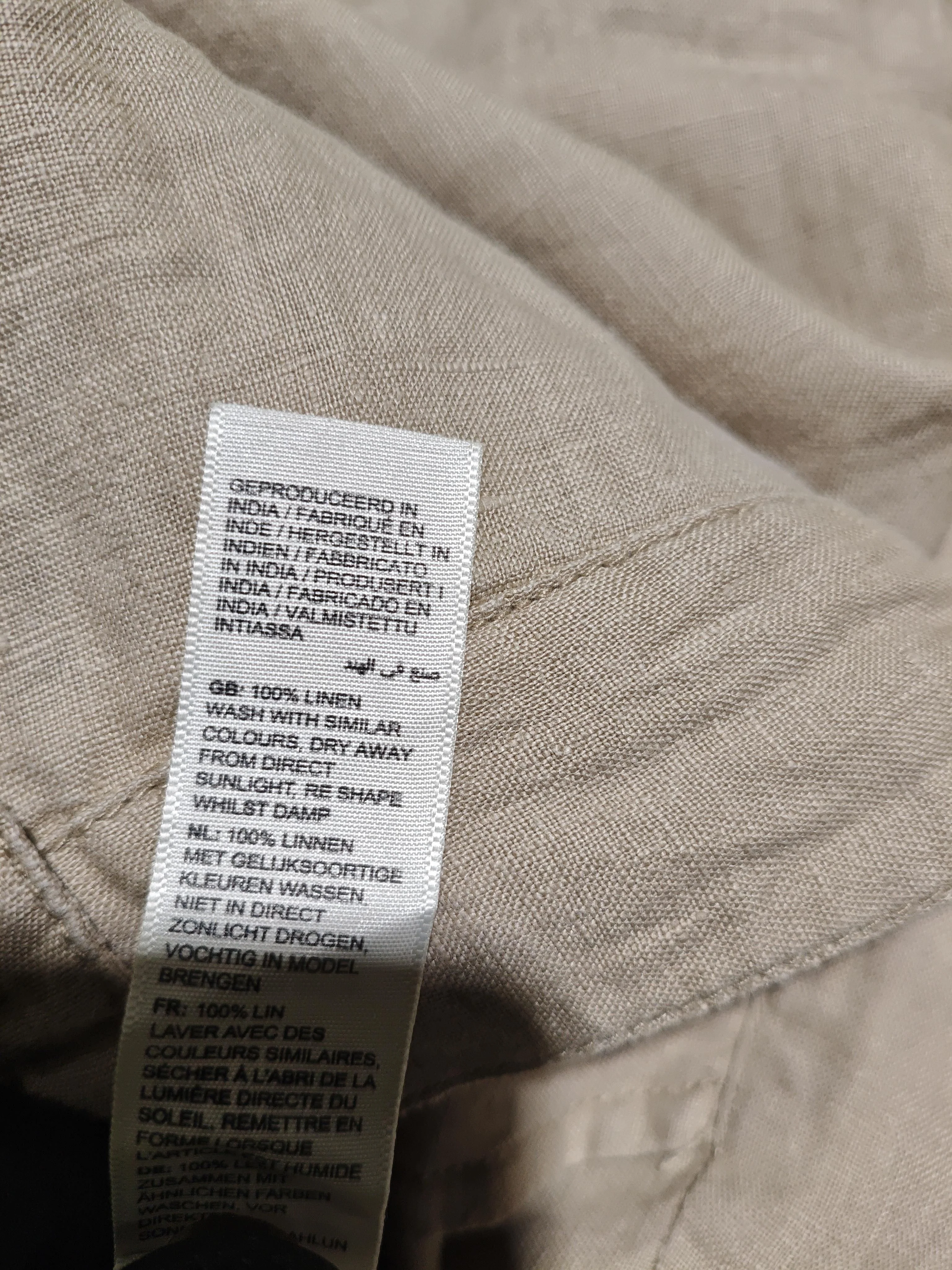 Fat Face Women's Trousers UK 18 Tan 100% Linen Wide-Leg Cropped - Image 6