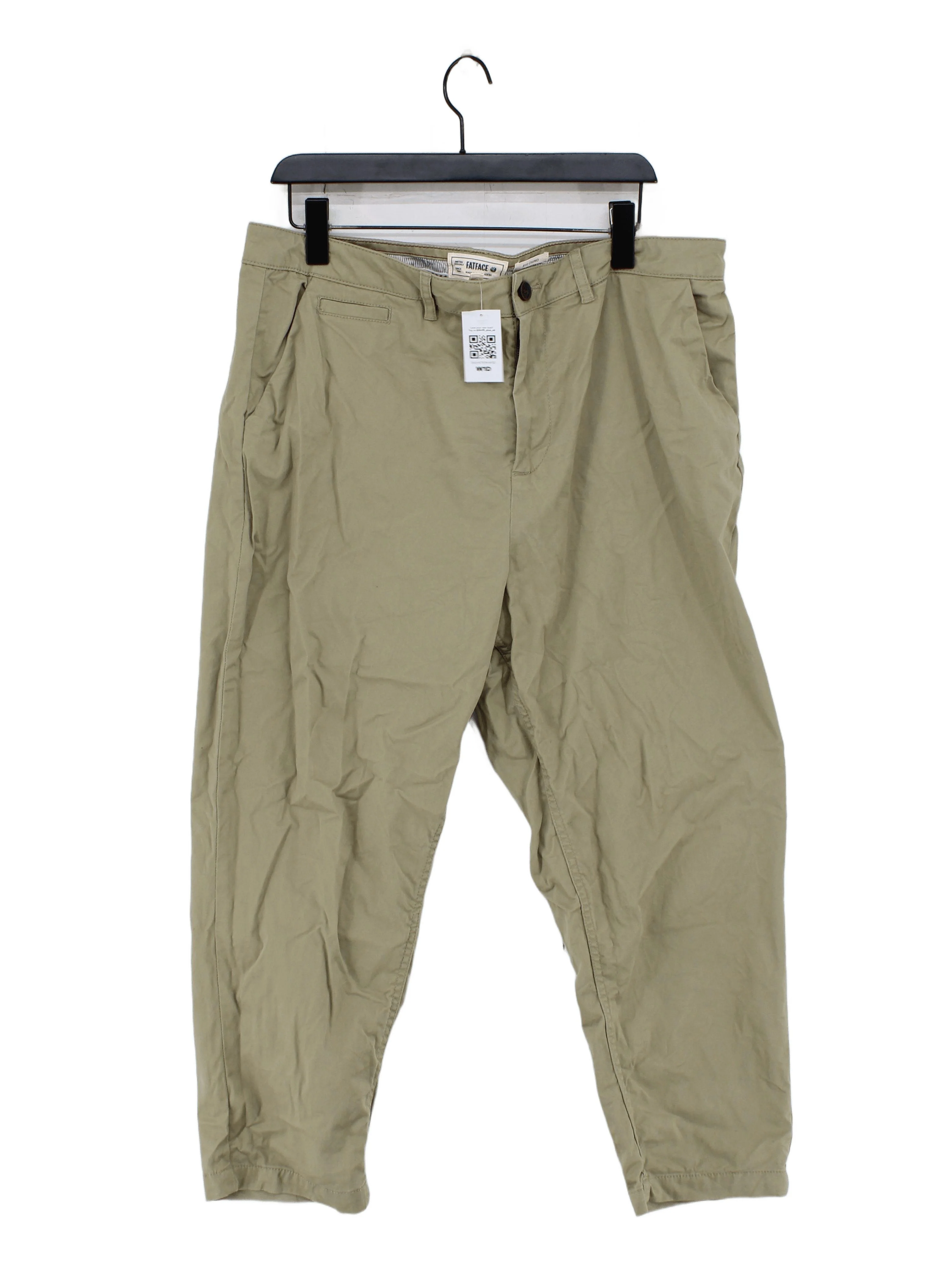Fat Face Women's Trousers UK 18 Tan Cotton with Elastane Tapered Chino